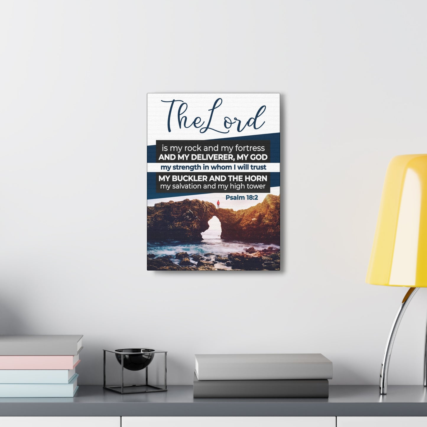 The Lord is My Rock Psalm 18:2 KJV Christian Wall Art Bible Verse Print Ready to Hang