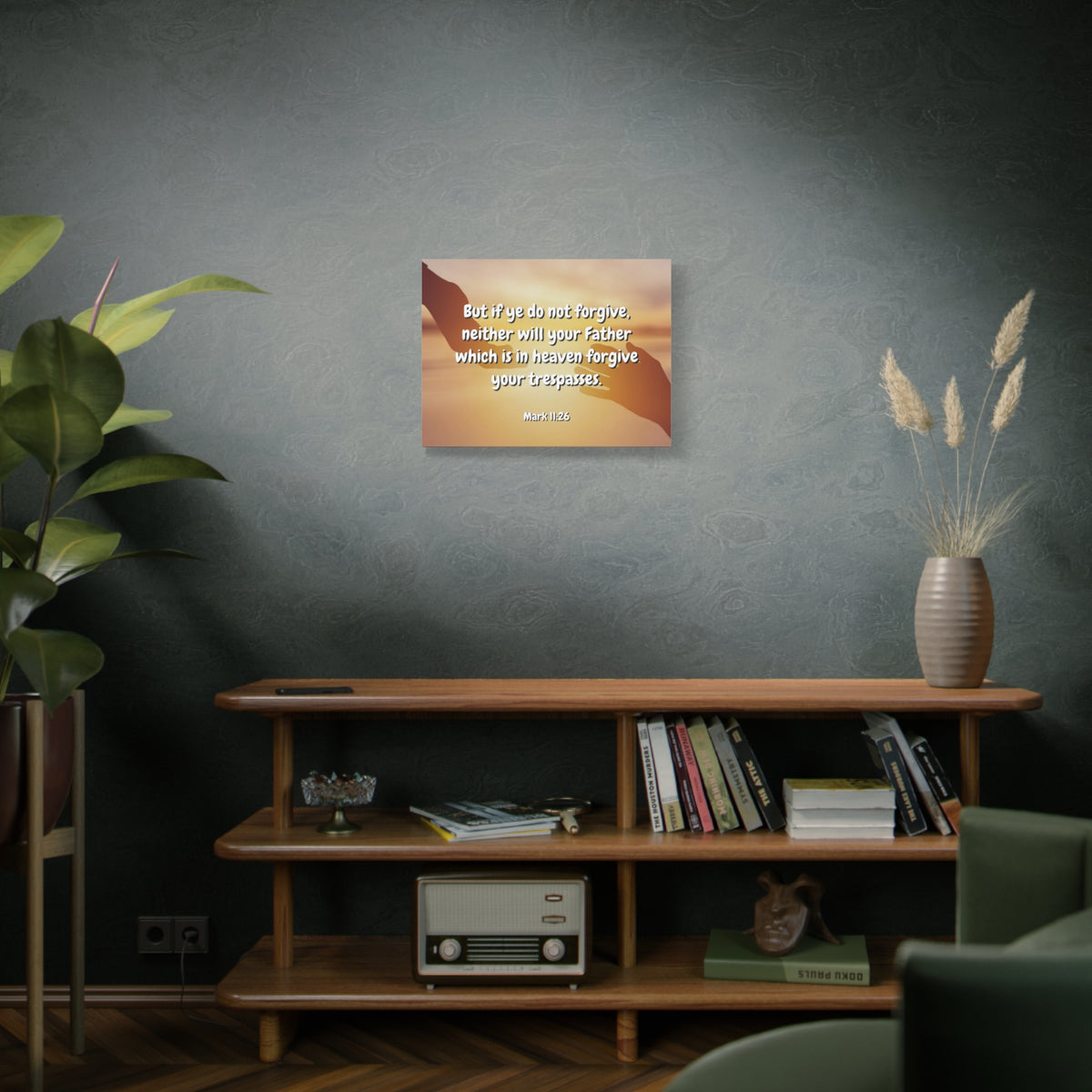 Scripture Canvas Forgive Your Trespasses Mark 11:26 Christian Wall Art Bible Verse Print Ready to Hang