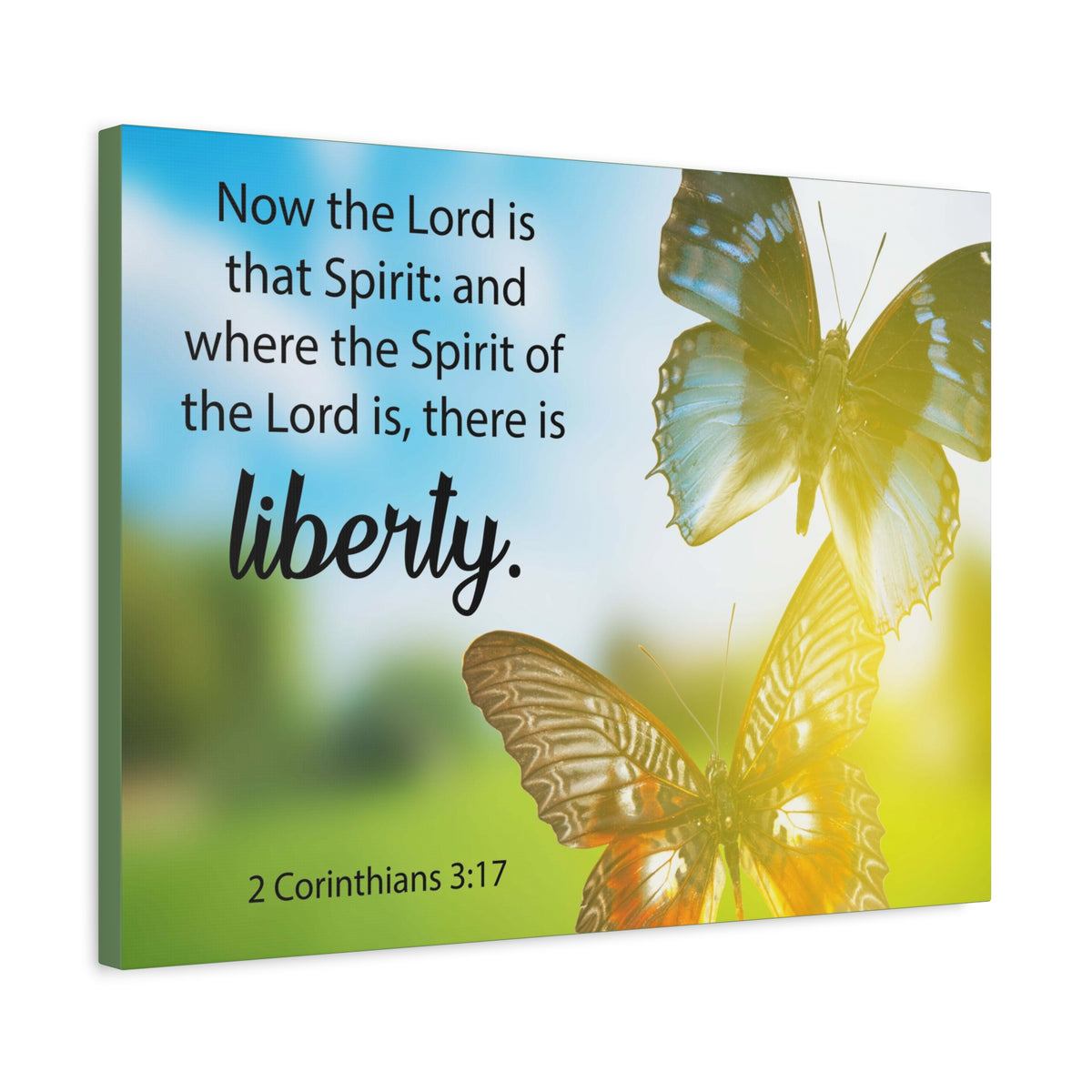 Scripture Canvas There is Liberty 2 Corinthians 3:17 Christian Wall Art Bible Verse Print Ready to Hang