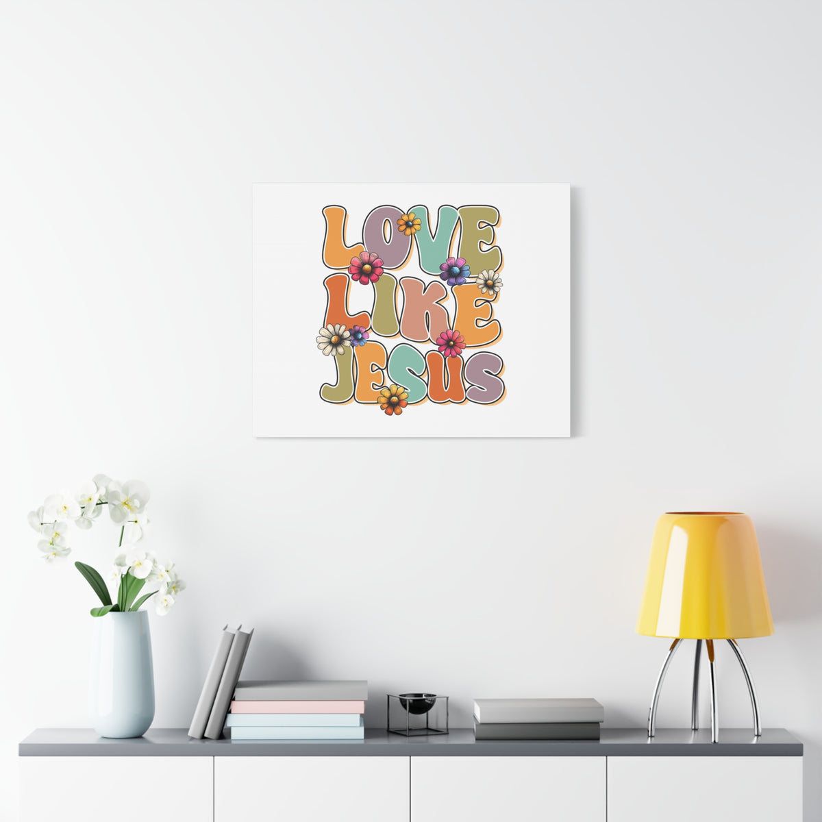 Scripture Walls Love Like Jesus Retro Bible Verse Canvas Christian Wall Art Ready to Hang Unframed