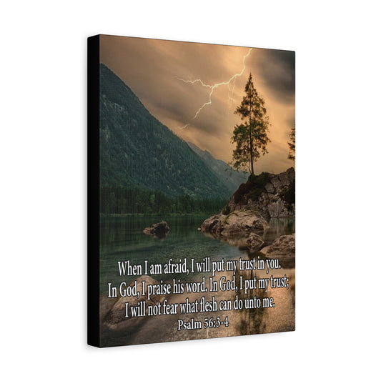 Scripture Canvas I Put My Trust in You Psalm 56:3-4 Christian Wall Art Bible Verse Print Ready to Hang