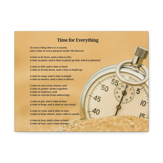 Time For Everything Watch In The Sand Ecclesiastes 3:4 Bible Verse Canvas Christian Wall Art Ready to Hang