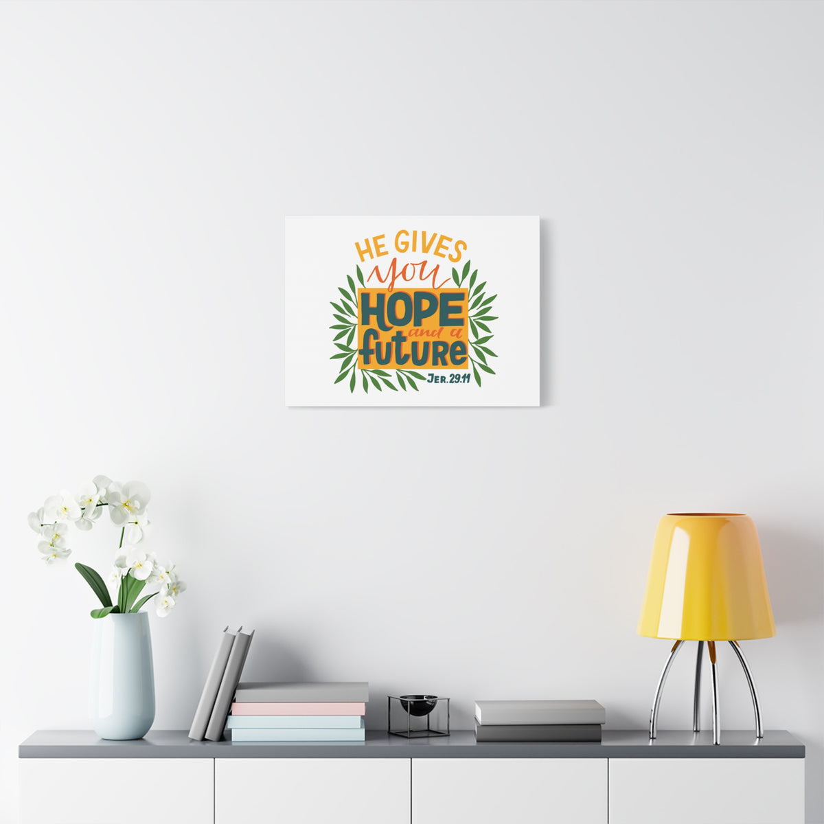 Scripture Canvas Hope And A Future Jer 29:11 Christian Wall Art Bible Verse Print Ready to Hang