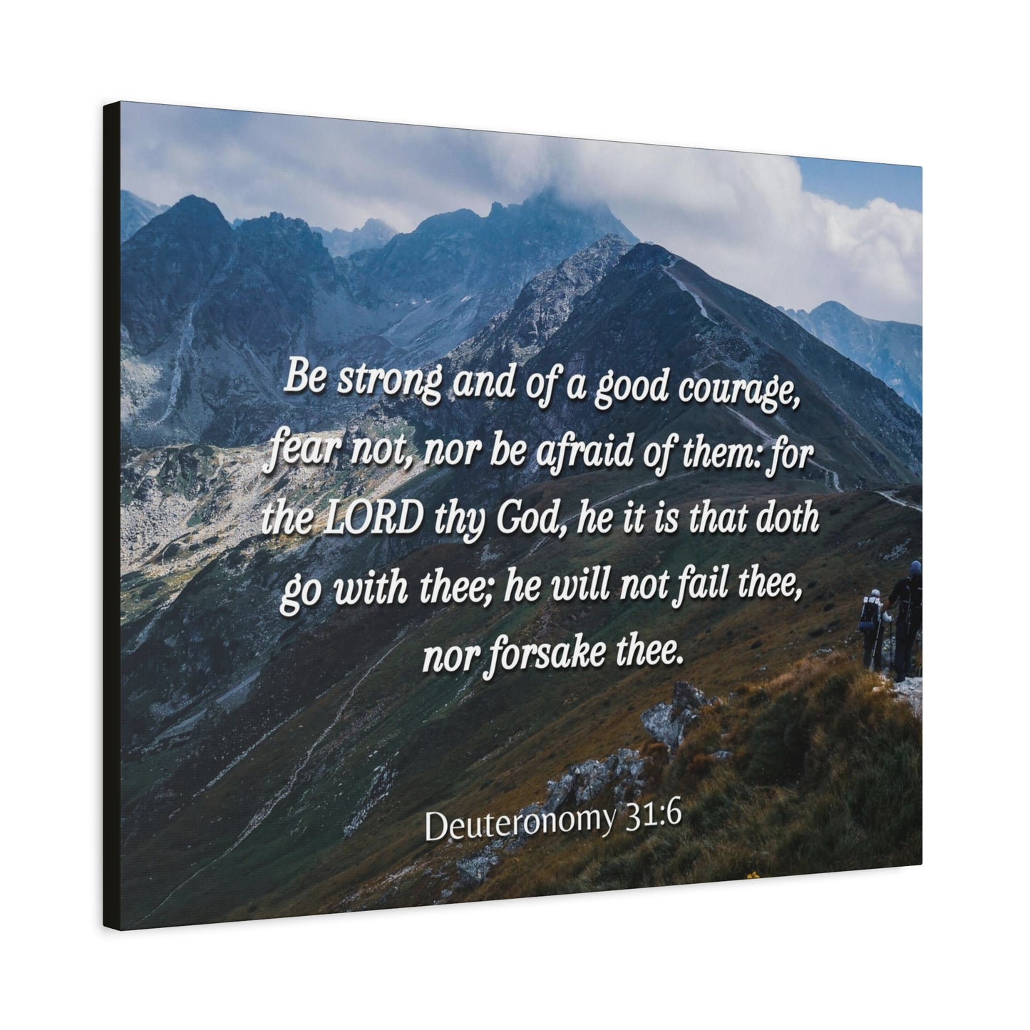 Scripture Canvas Good Courage Deuteronomy 31:6 Christian Wall Art Bible Verse Print Ready to Hang