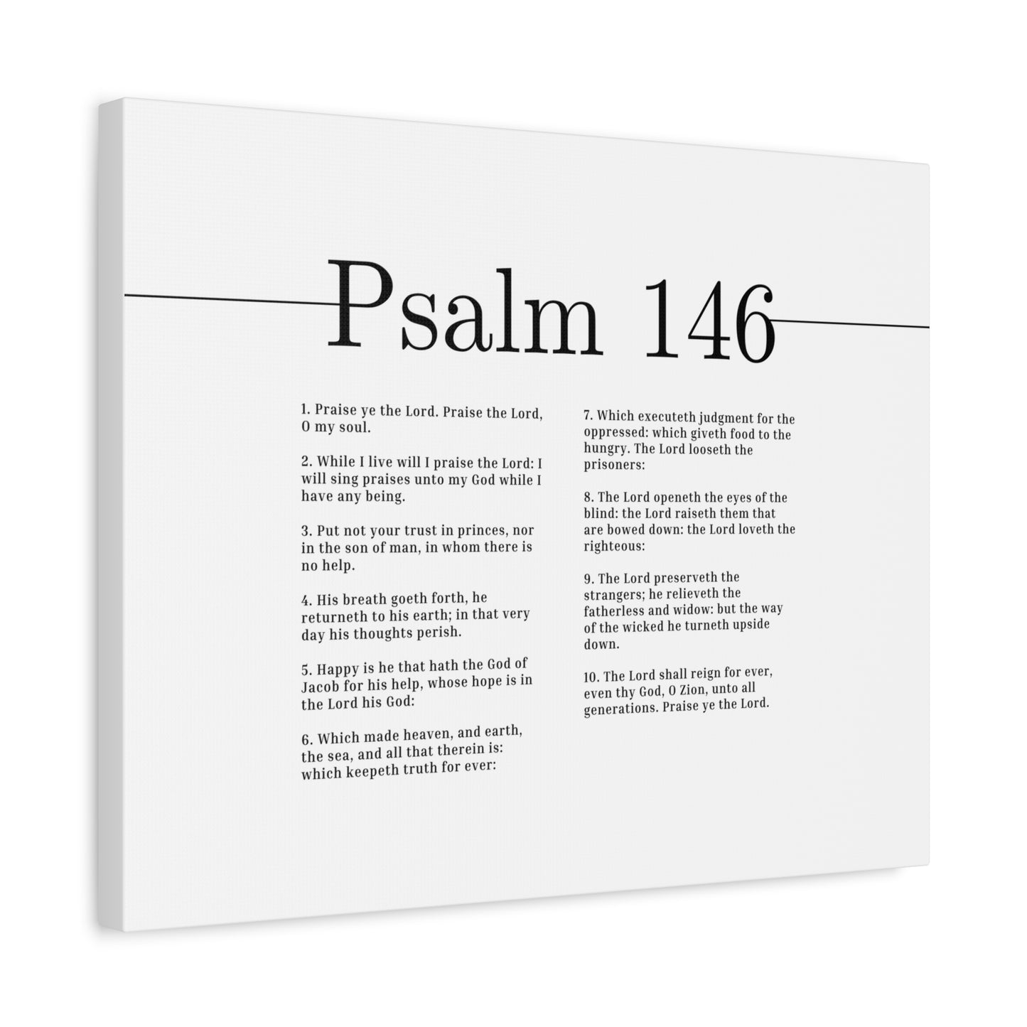 Scripture Canvas The Lord Loveth The Righteous Psalm 146 Christian Wall Art Bible Verse Print Ready to Hang