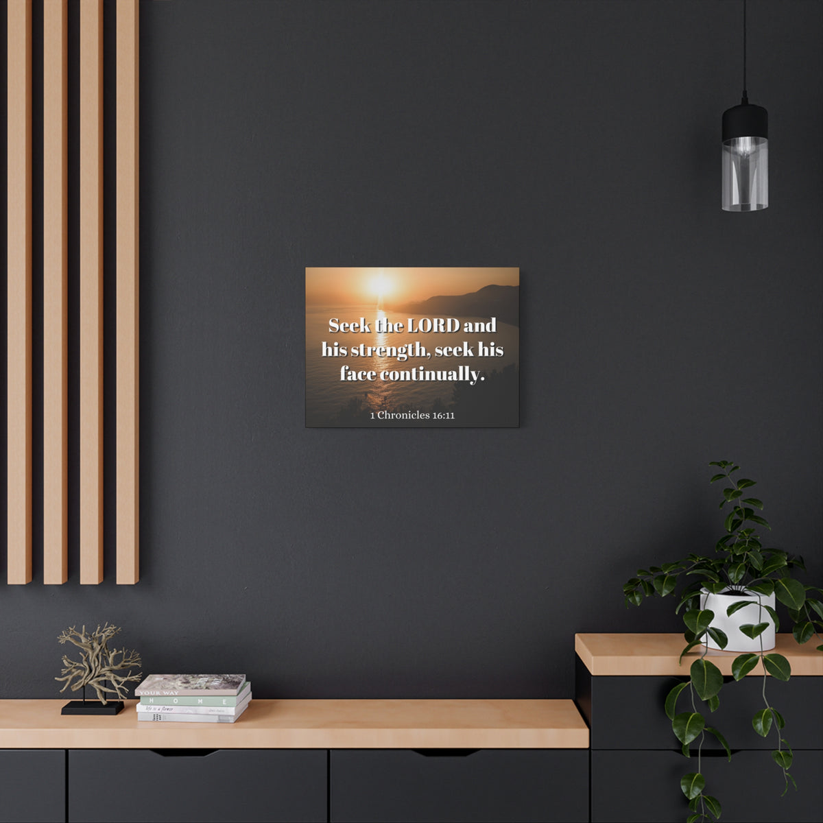 Scripture Canvas Seek The Lord Continually 1 Chronicles 16:11 Christian Wall Art Bible Verse Print Ready to Hang
