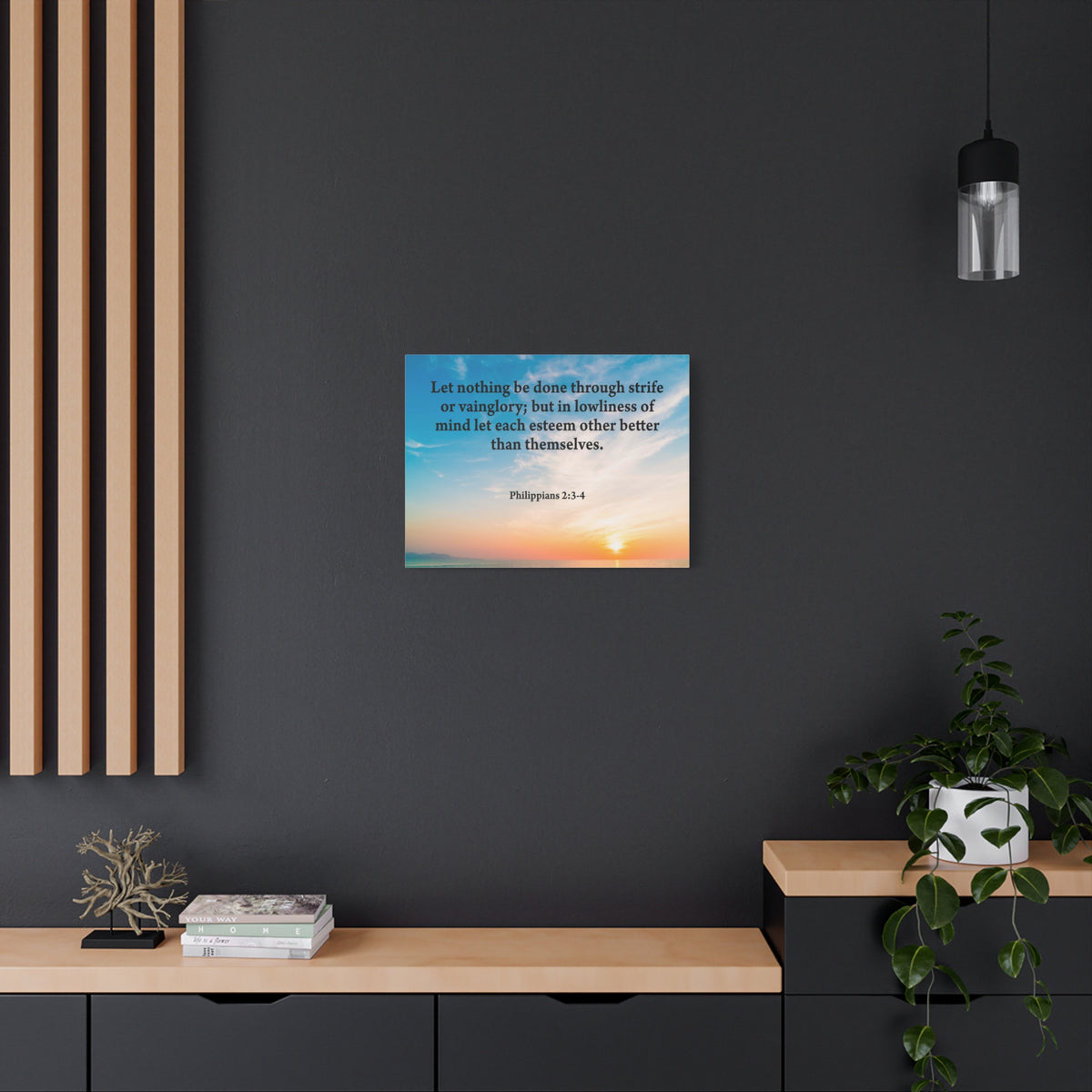 Scripture Canvas Let Nothing Be Done Philippians 2:3-4 Christian Wall Art Bible Verse Print Ready to Hang