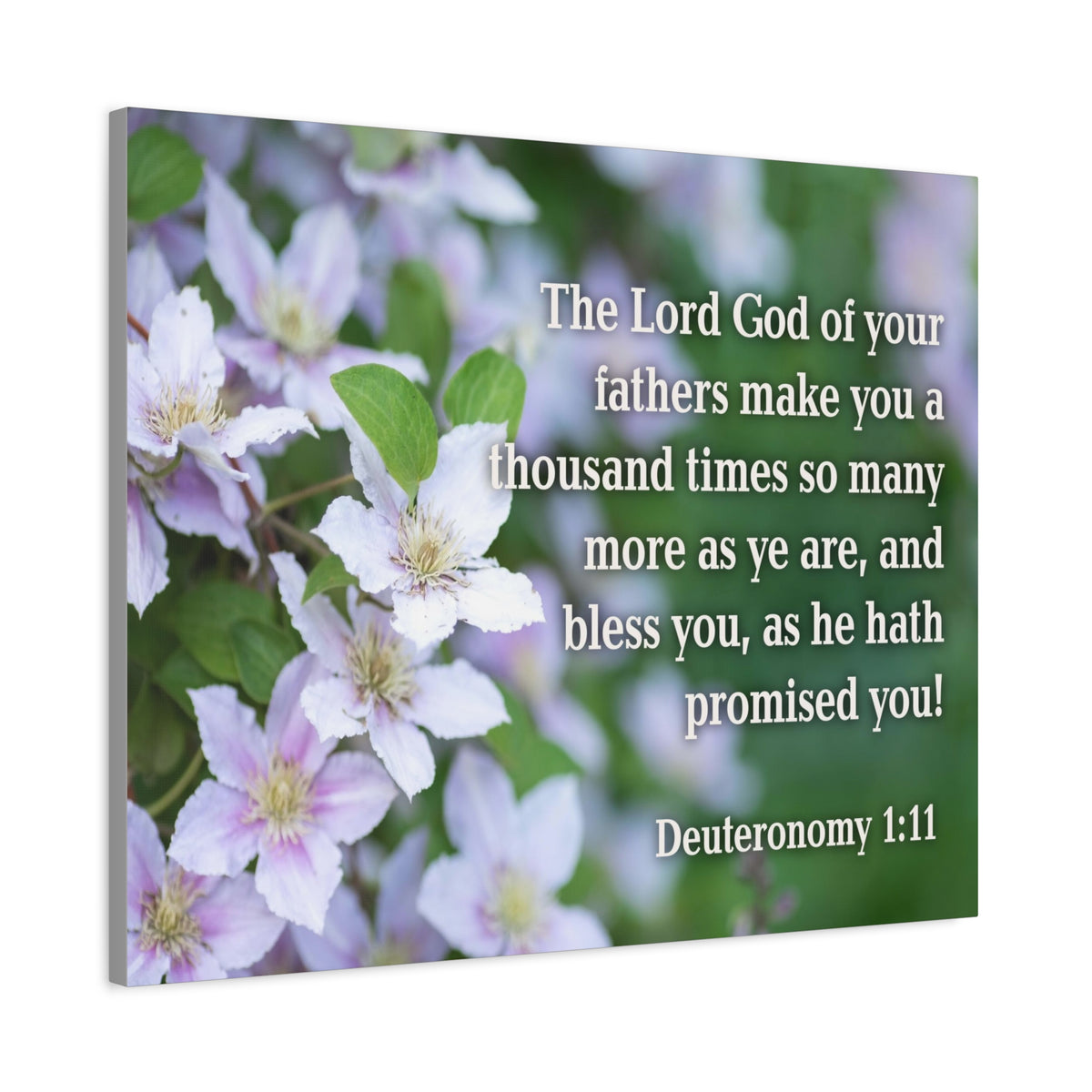 Scripture Canvas The Lord God Deuteronomy 1:11 Christian Wall Art Bible Verse Print Ready to Hang