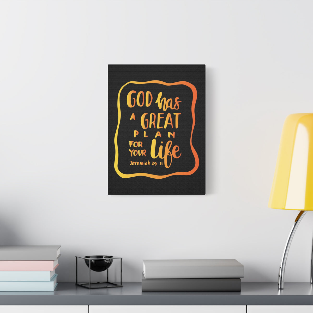 Scripture Canvas A Great Plan Jeremiah 29:11 Black Christian Wall Art Bible Verse Print Ready to Hang