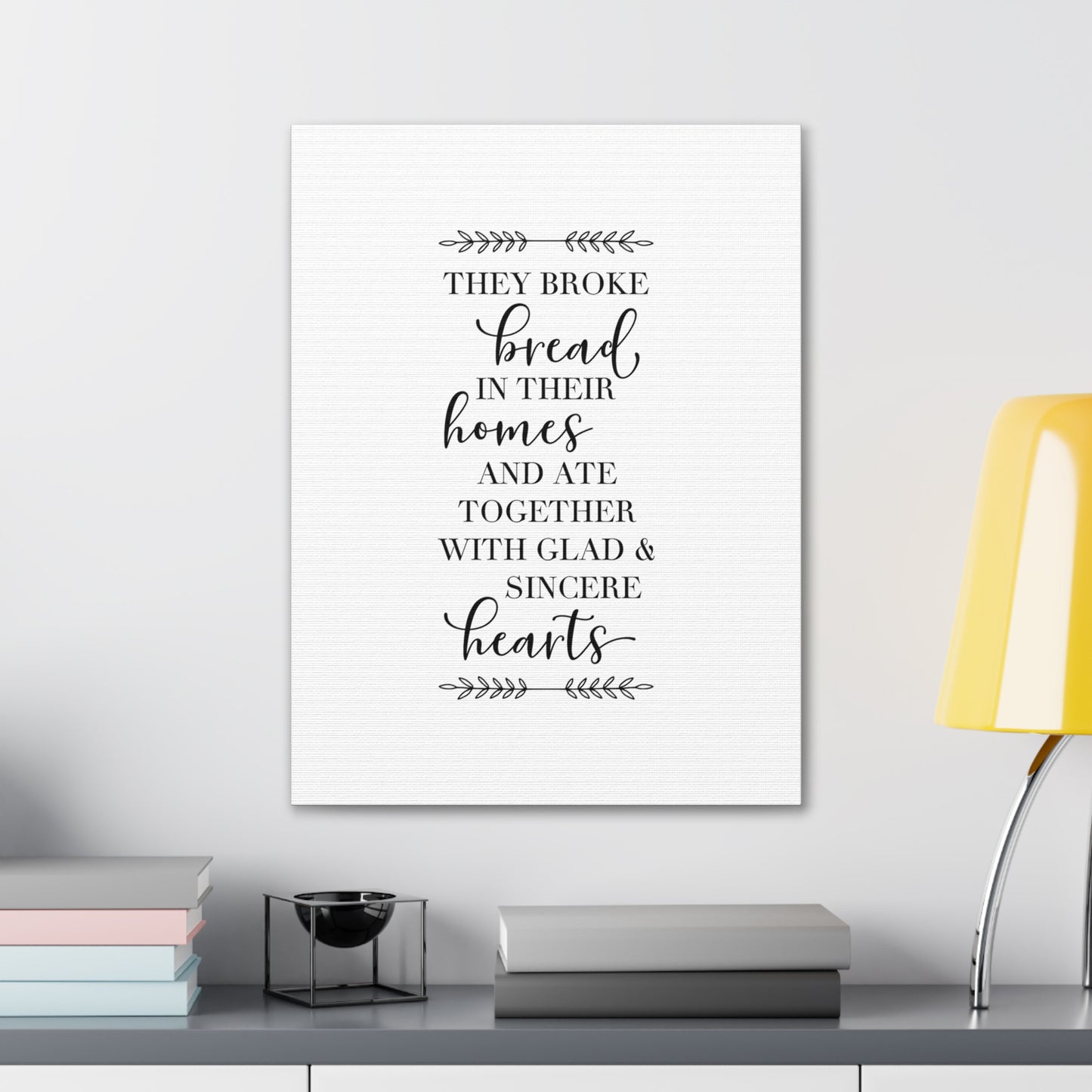 Together with Glad & Sincere Acts 2:46 Christian Wall Art Bible Verse Print Ready to Hang