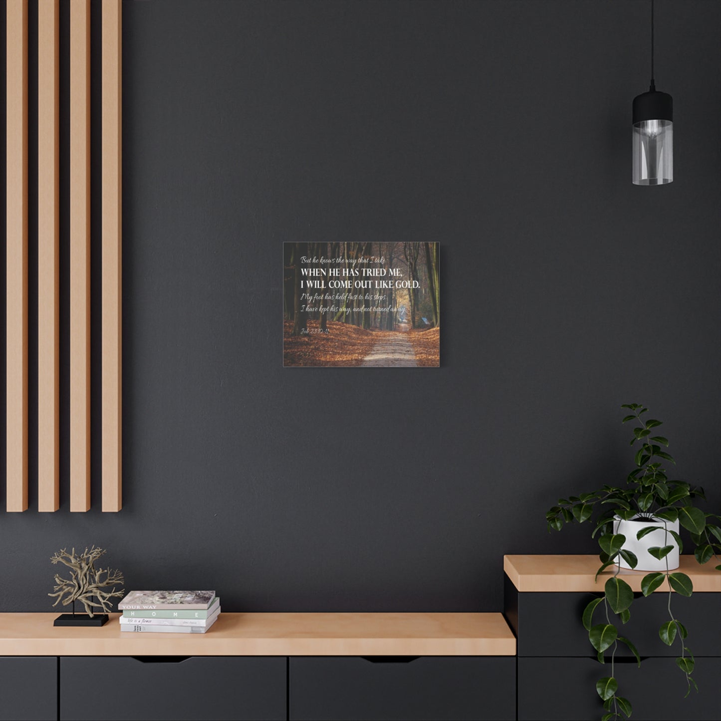 Bible Verse Canvas Come Out Like Gold Job 23:10-11 Scripture Wall Art Christian Home Decor