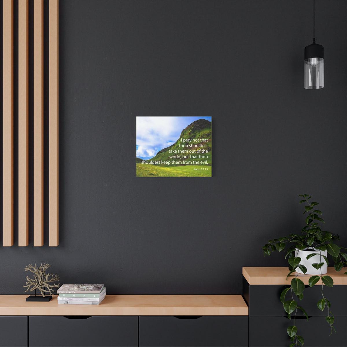 Scripture Canvas I Pray Not John 17:15 Christian Wall Art Bible Verse Print Ready to Hang