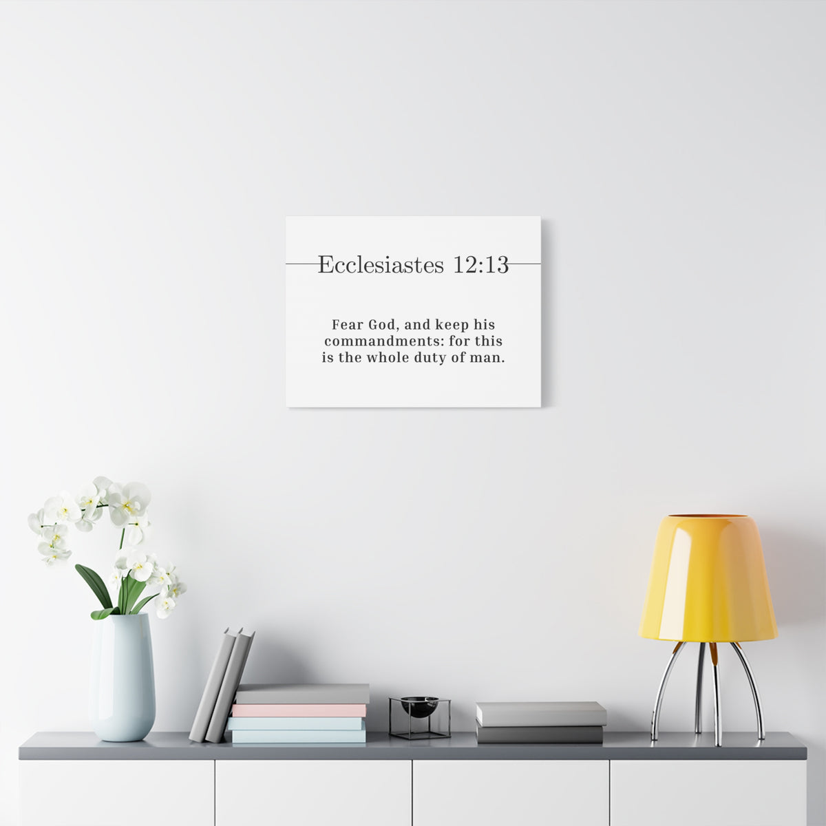 Scripture Canvas The Whole Duty Ecclesiastes 12:13 Christian Wall Art Bible Verse Print Ready to Hang