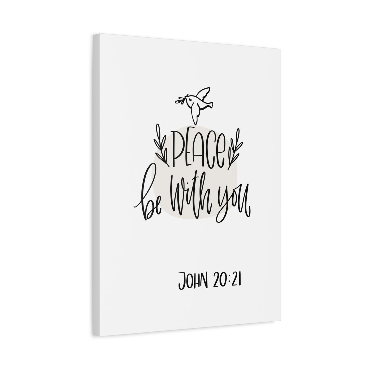 Scripture Canvas Peace Be With You John 20:21 Christian Wall Art Bible Verse Print Ready To Hang