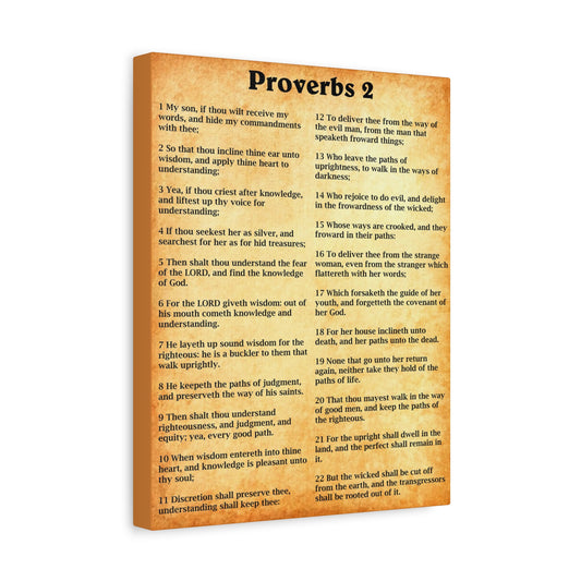 Scripture Walls Proverbs Chapter 2 Gold Bible Canvas Christian Wall Art Ready to Hang Unframed