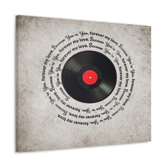 To My Wife Forever My Love Vinyl Record Canvas Wall Art – Perfect Gift for Music Lovers & Soulmates