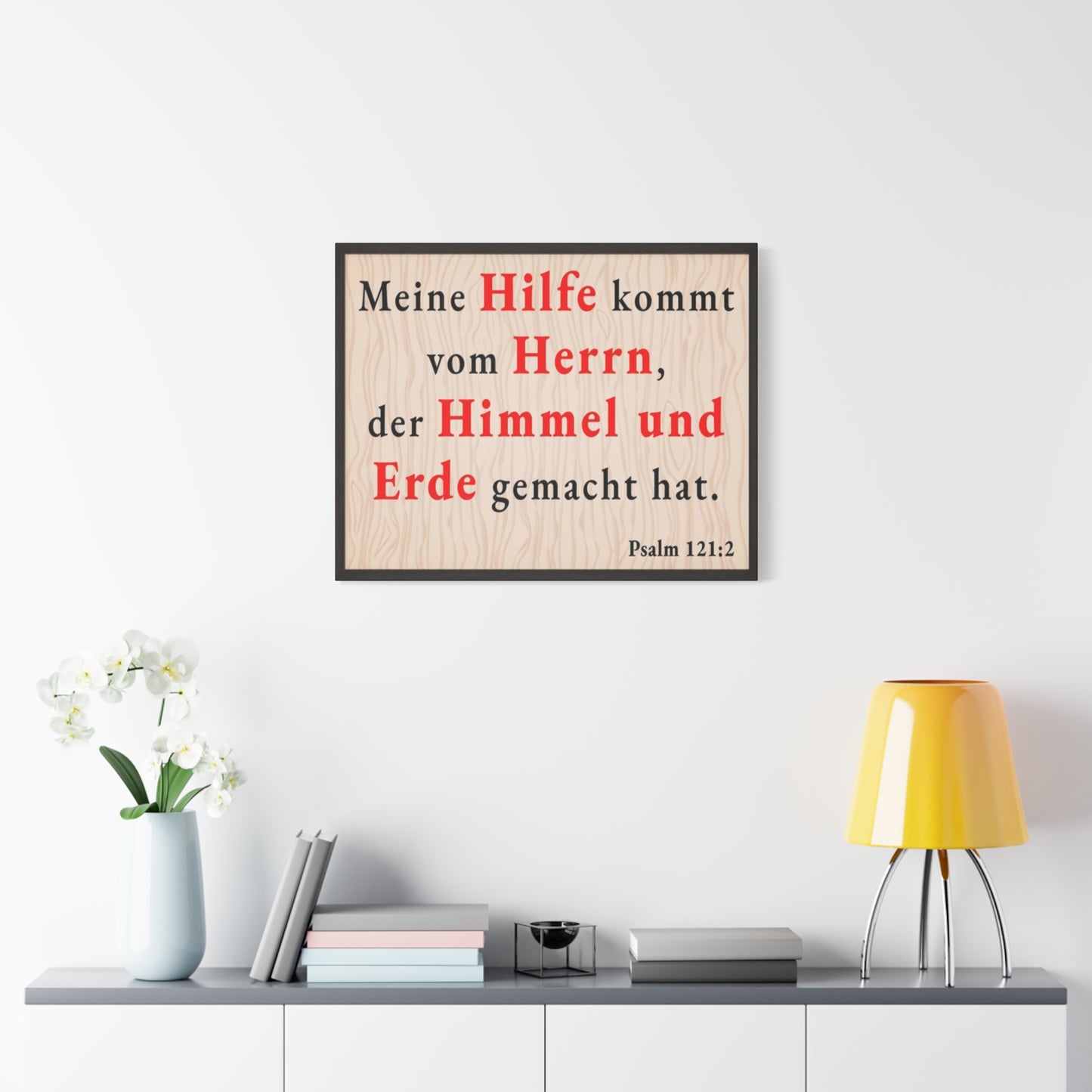 Scripture Walls Psalm 121:2 Help From God German Bible Verse Canvas Christian Wall Art Ready to Hang Unframed
