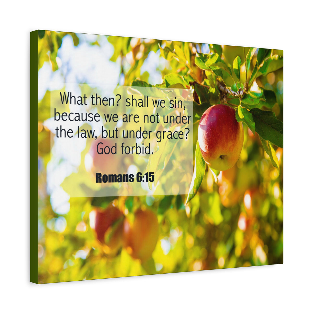 Scripture Canvas God Forbid Romans 6:15 Christian Wall Art Bible Verse Print Ready to Hang