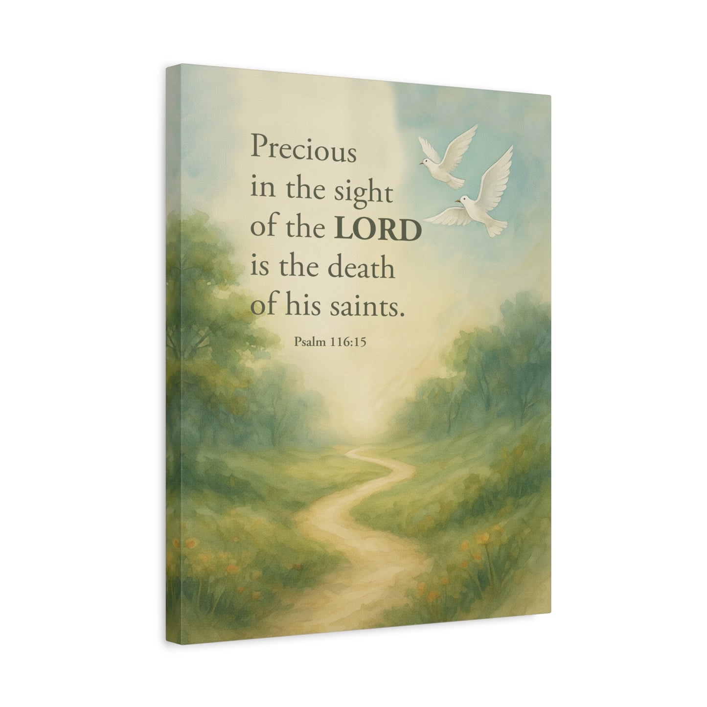 Scripture Canvas Psalm 116:15 Precious Christian Wall Art Bible Verse Print Ready to Hang
