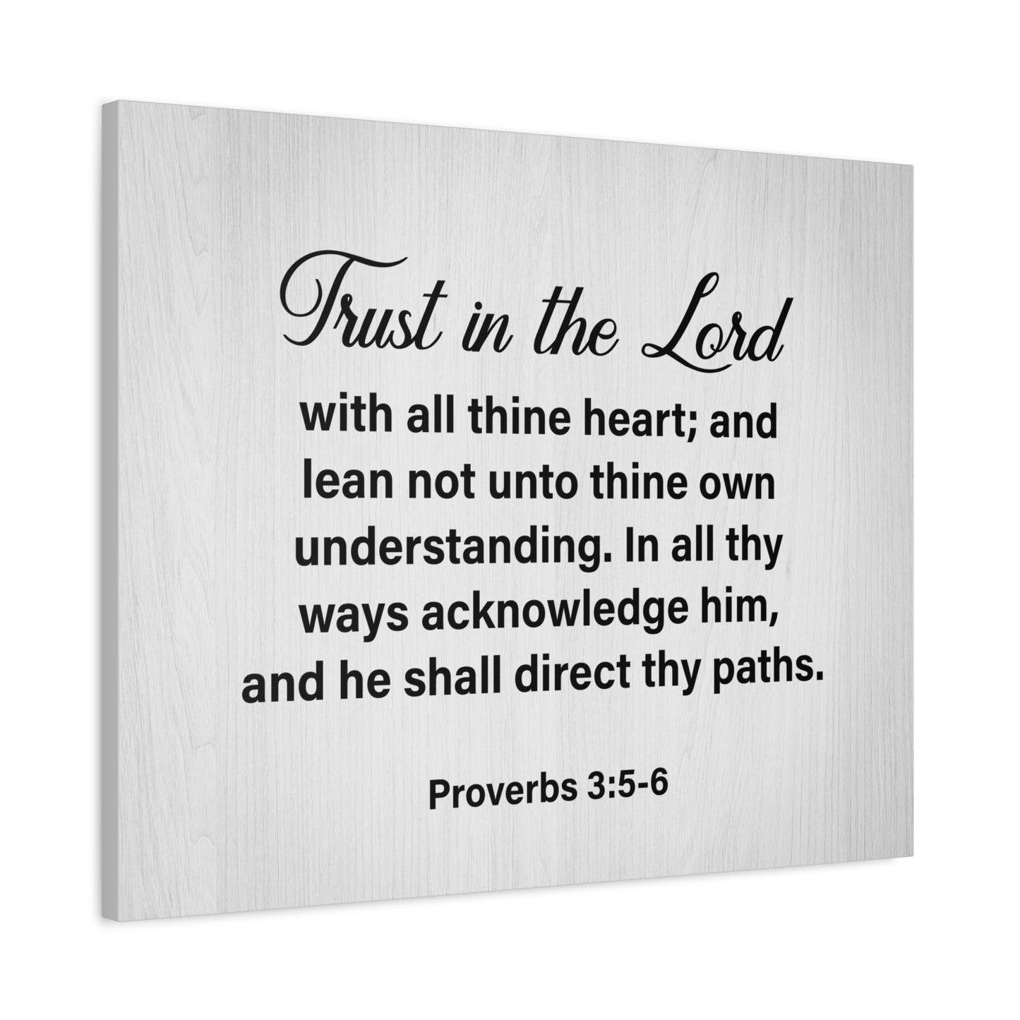 Bible Verse Canvas Trust in the Lord Proverbs 3:5-6 Wall Art Christian Home Decor