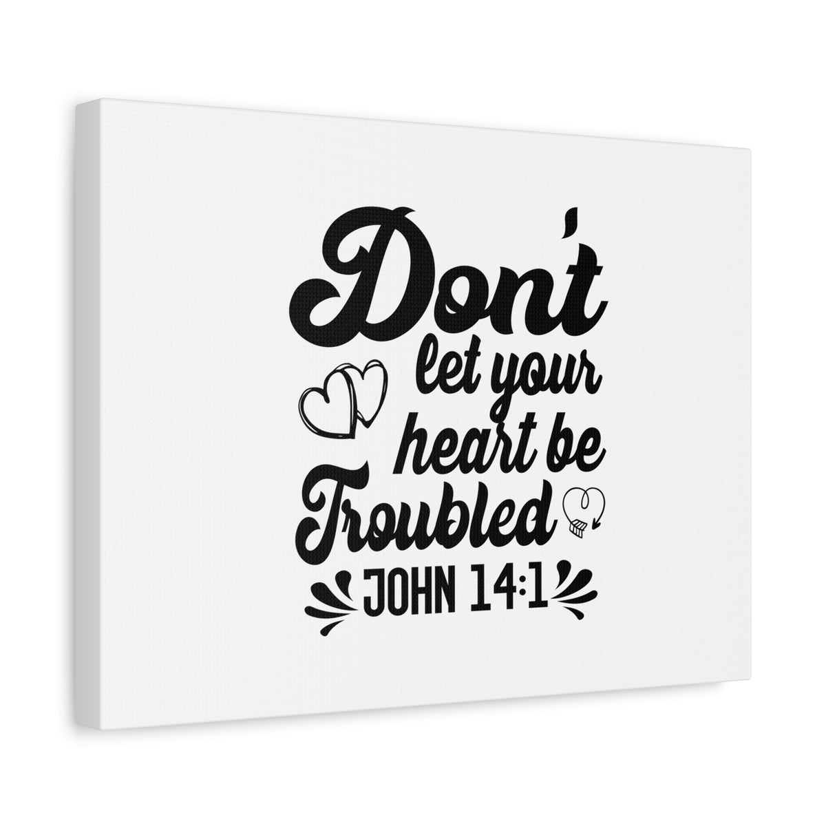 Scripture Canvas Don't Let Your Heart Be Troubled John 14:1 Christian Wall Art Bible Verse Print Ready to Hang