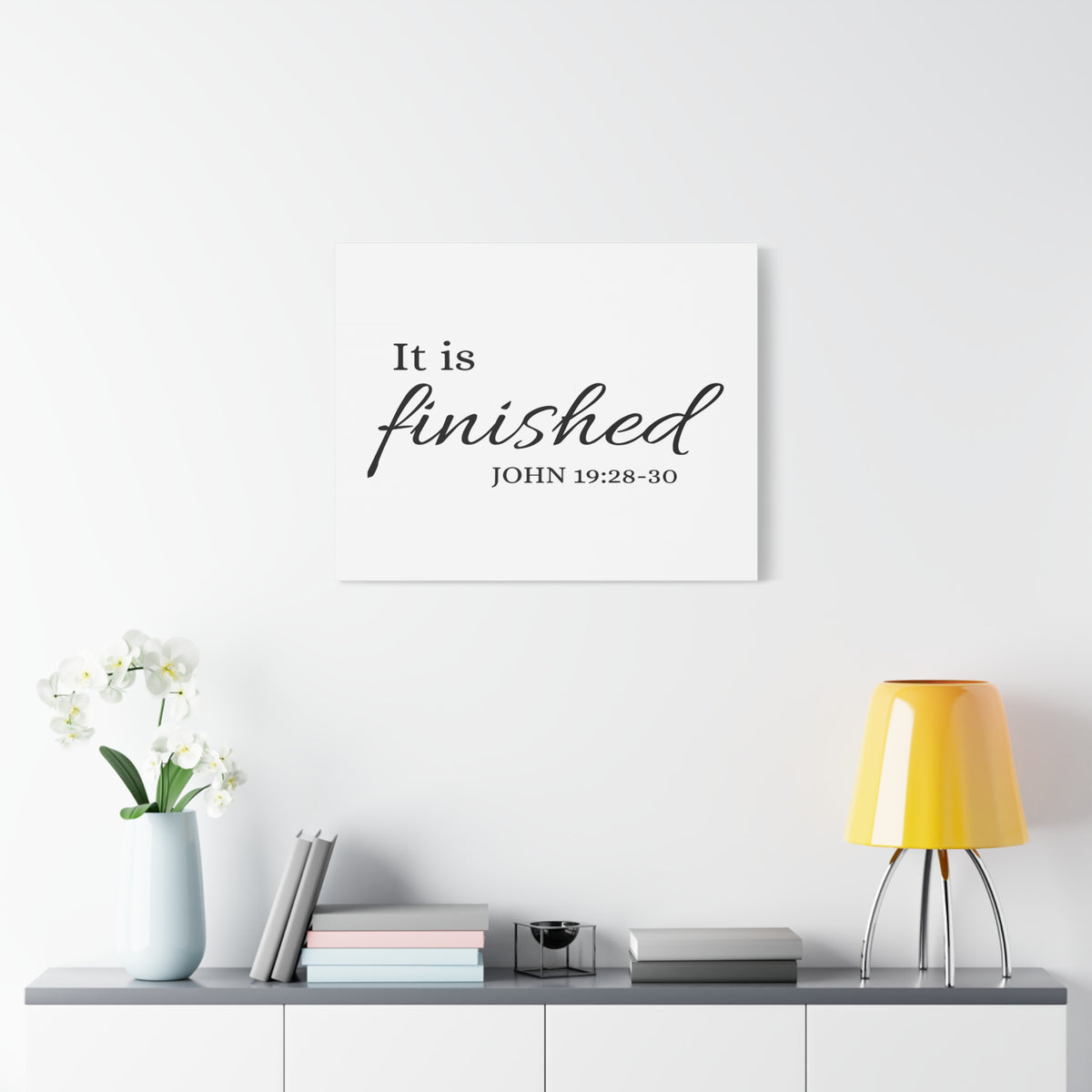 Scripture Canvas It Is Finished John 19:28:30 Christian Wall Art Bible Verse Print Ready to Hang
