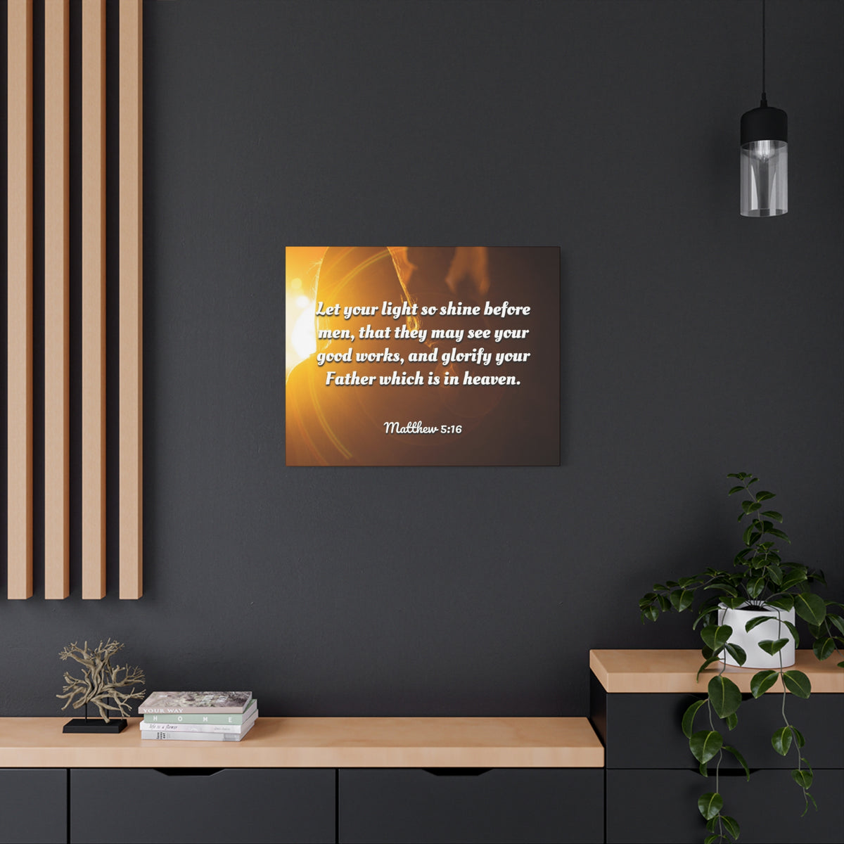 Scripture Canvas Glorify Your Father Matthew 5:16 Christian Wall Art Bible Verse Print Ready to Hang