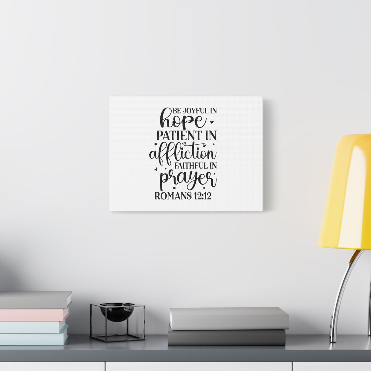 Scripture Canvas Faithful In Prayer Romans 12:12 Christian Wall Art Bible Verse Print Ready to Hang