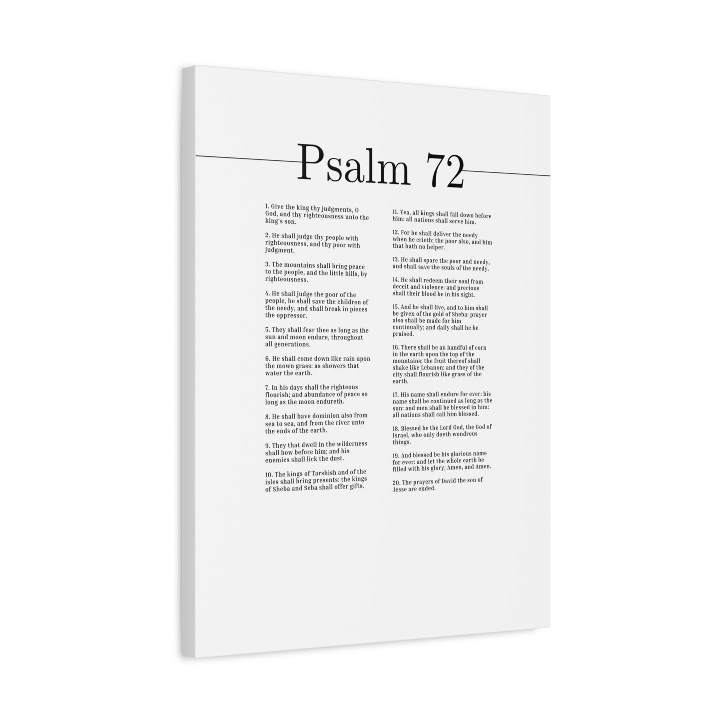 Scripture Canvas Blessed Be The Lord God Psalm 72 Christian Wall Art Bible Verse Print Ready to Hang