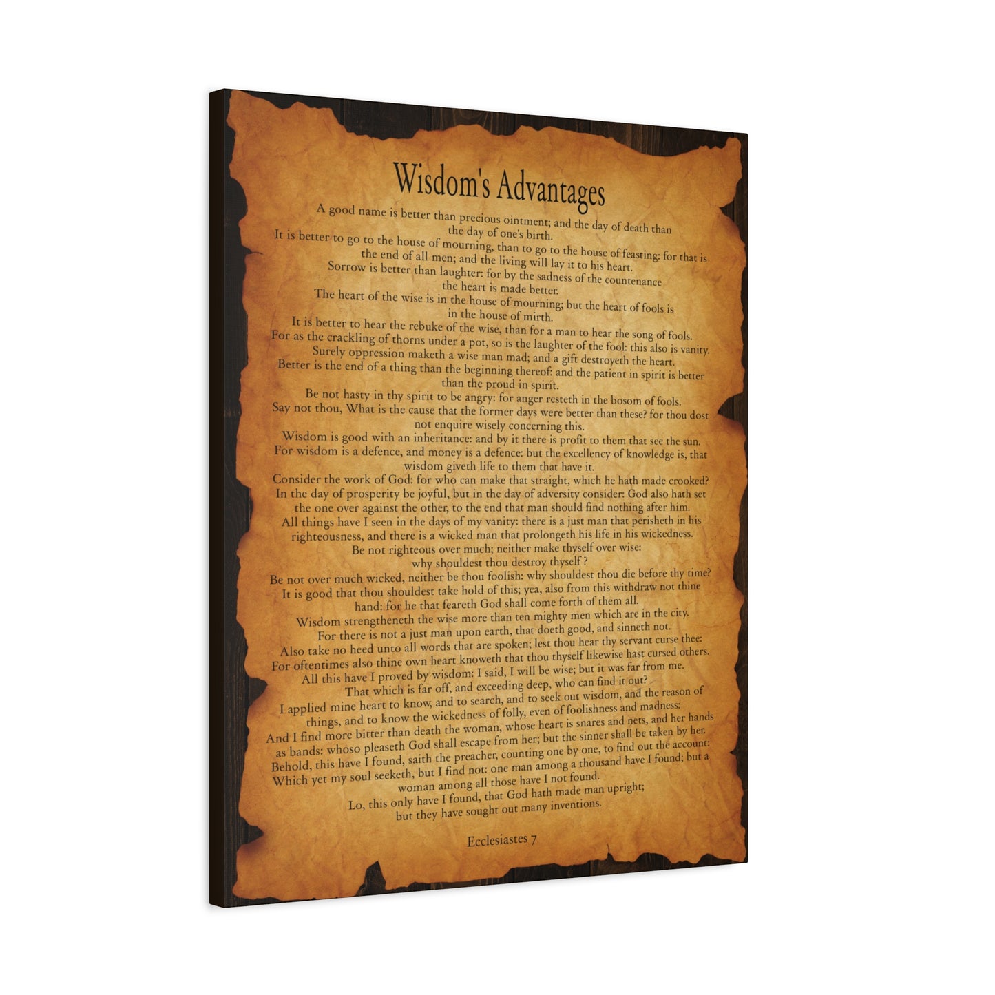 Scripture Walls Wisdom's Advantages Ecclesiastes 7 Gold Brown Bible Verse Canvas Christian Wall Art Ready to Hang