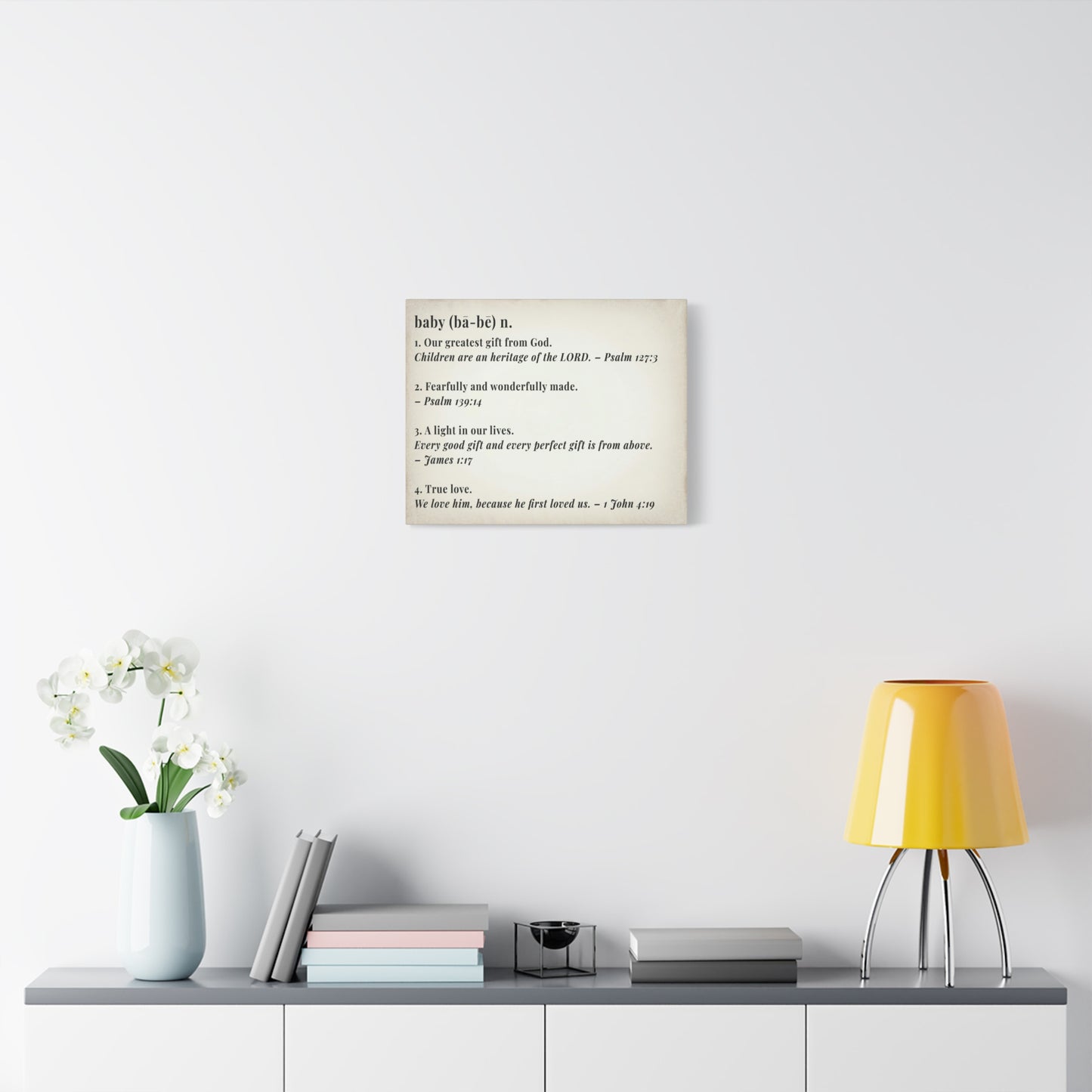 Scripture Walls Baby Definition by God Bible Verse Canvas Christian Wall Art Ready to Hang Unframed
