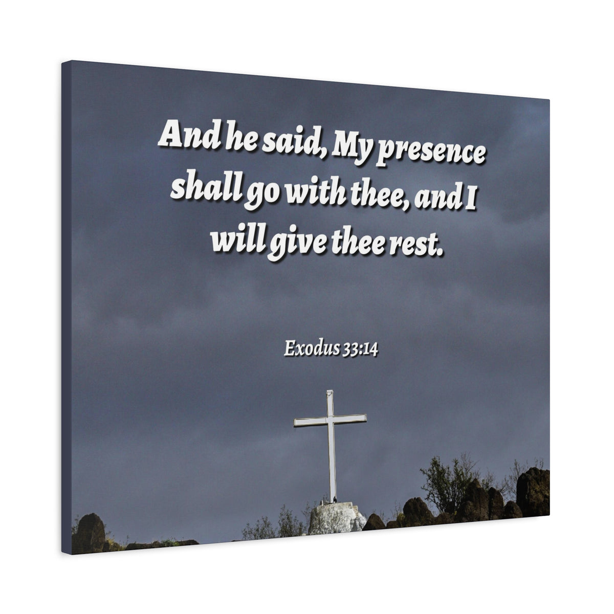 Scripture Canvas My Presence Exodus 33:14 Christian Wall Art Bible Verse Print Ready to Hang