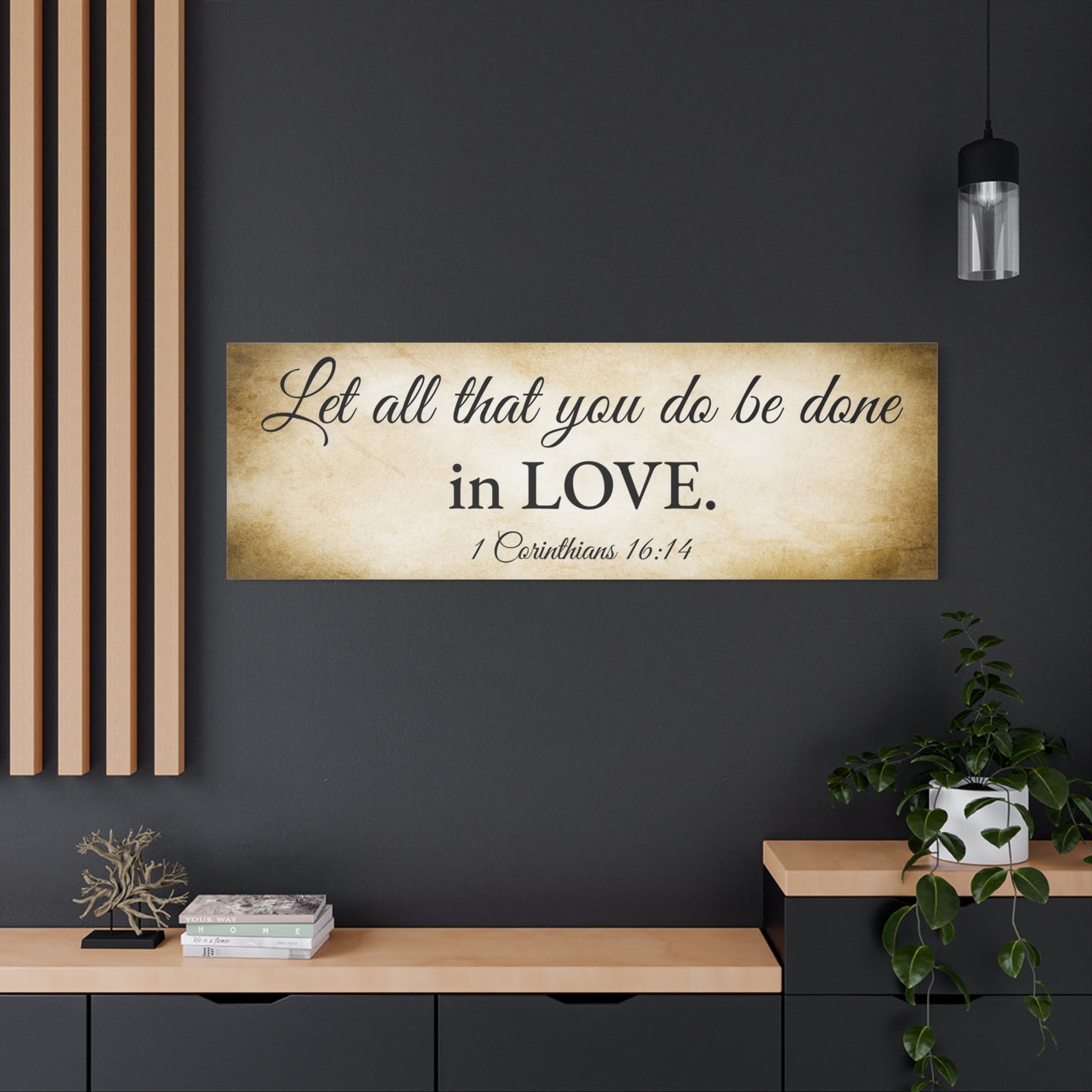 Scripture Walls 1 Corinthians 16:14 Gold Bible Verse Canvas Christian Wall Art Ready to Hang Unframed