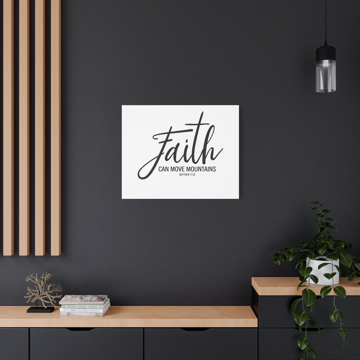 Scripture Canvas Faith Matthew 17:20 Christian Wall Art Bible Verse Print Ready to Hang