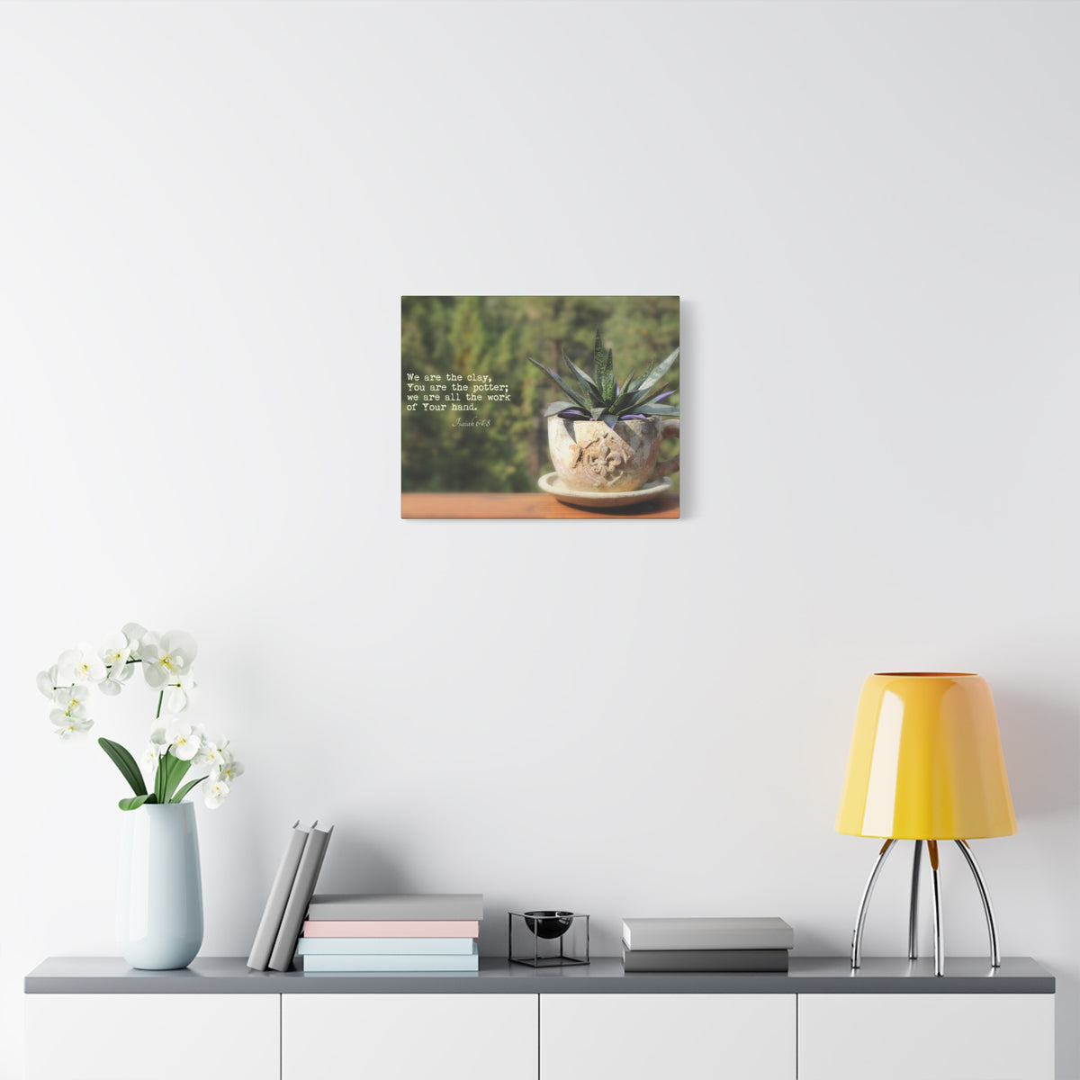 Scripture Canvas We Are The Clay Isaiah 64:8 Christian Wall Art Bible Verse Print Ready to Hang