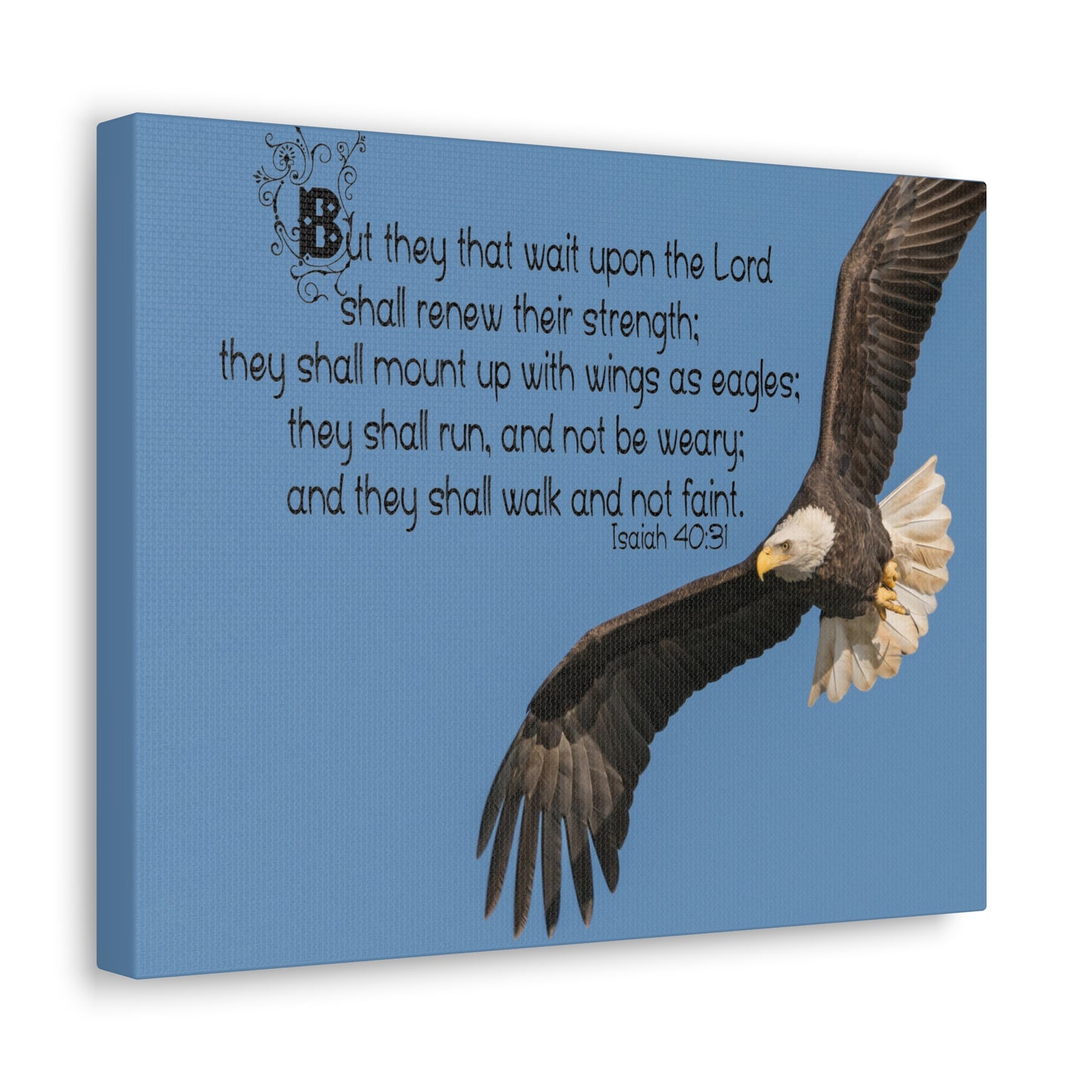 Wait Upon The Lord Isaiah 40:31 Bible Verse Canvas Christian Wall Art Ready to Hang
