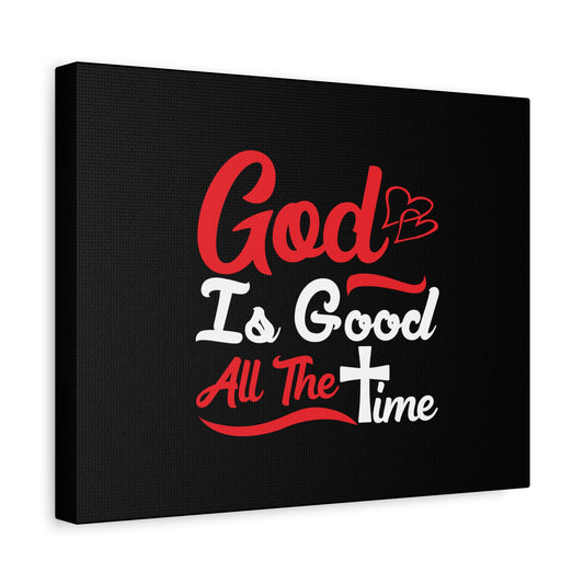 Scripture Canvas God Is Good All The Time Psalm 100:5 Christian Wall Art Bible Verse Print Ready to Hang