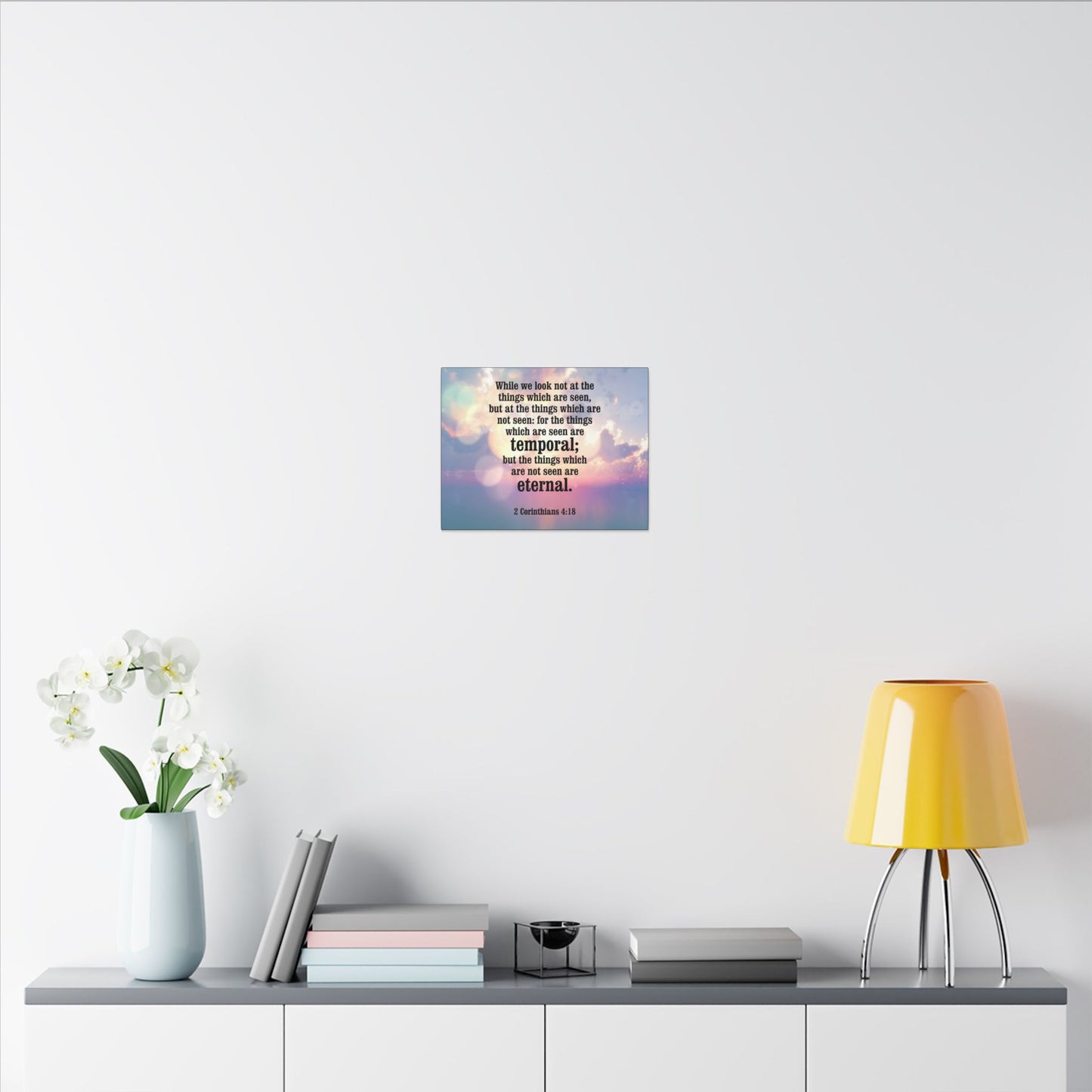 Scripture Canvas Temporal and Eternal Things 2 Corinthians 4:18 Christian Wall Art Bible Verse Print Ready to Hang