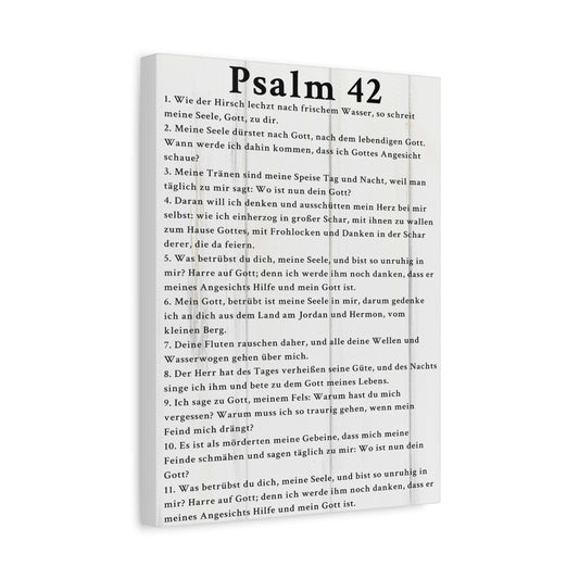 Scripture Walls Psalm 42 German White Bible Verse Canvas Christian Wall Art Ready to Hang Unframed