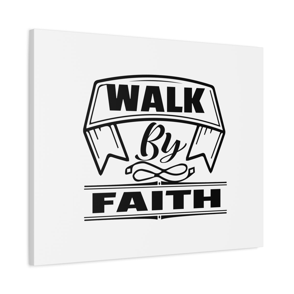 Scripture Canvas Walk By Faith 2 Corinthians 5:7 Banner Ornamental Christian Wall Art Bible Verse Print Ready to Hang