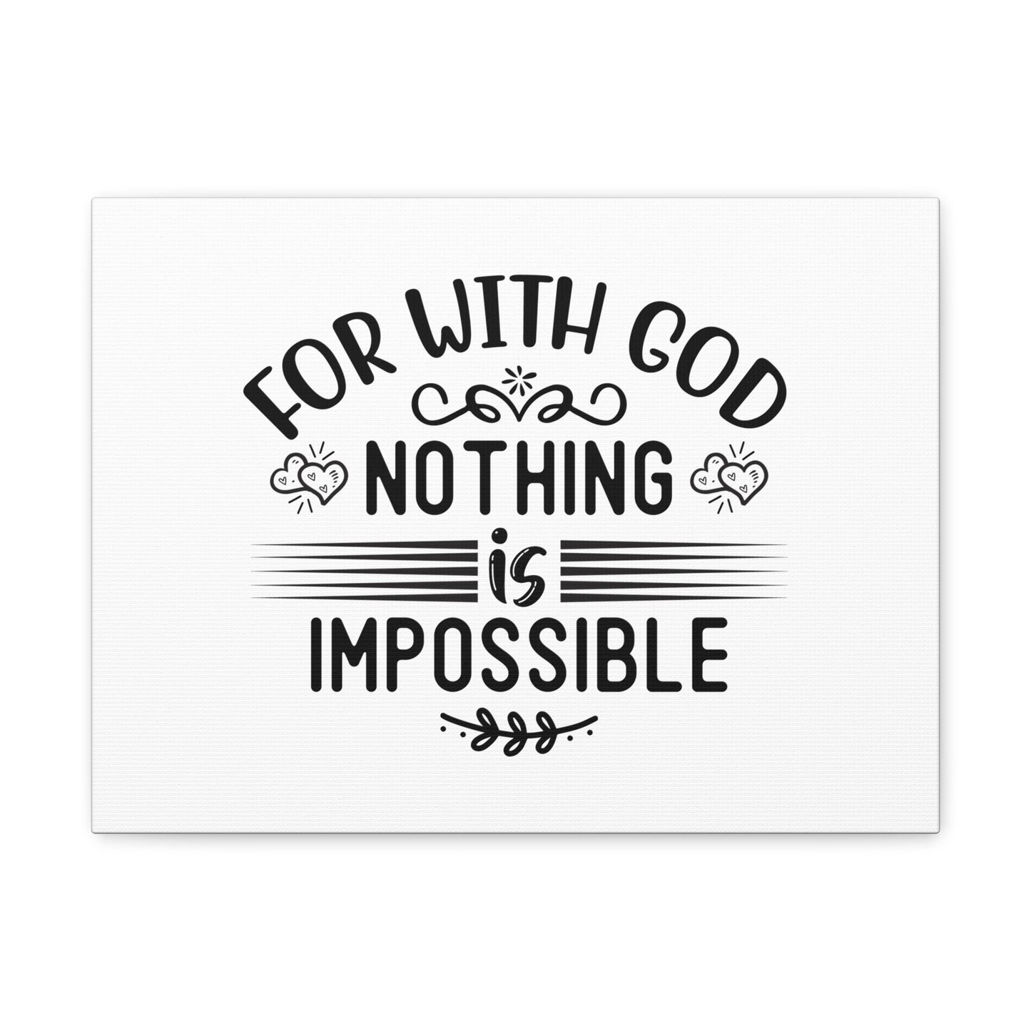 With God Nothing Is Impossible Luke 1:37 Christian Wall Art Bible Verse Print Ready to Hang