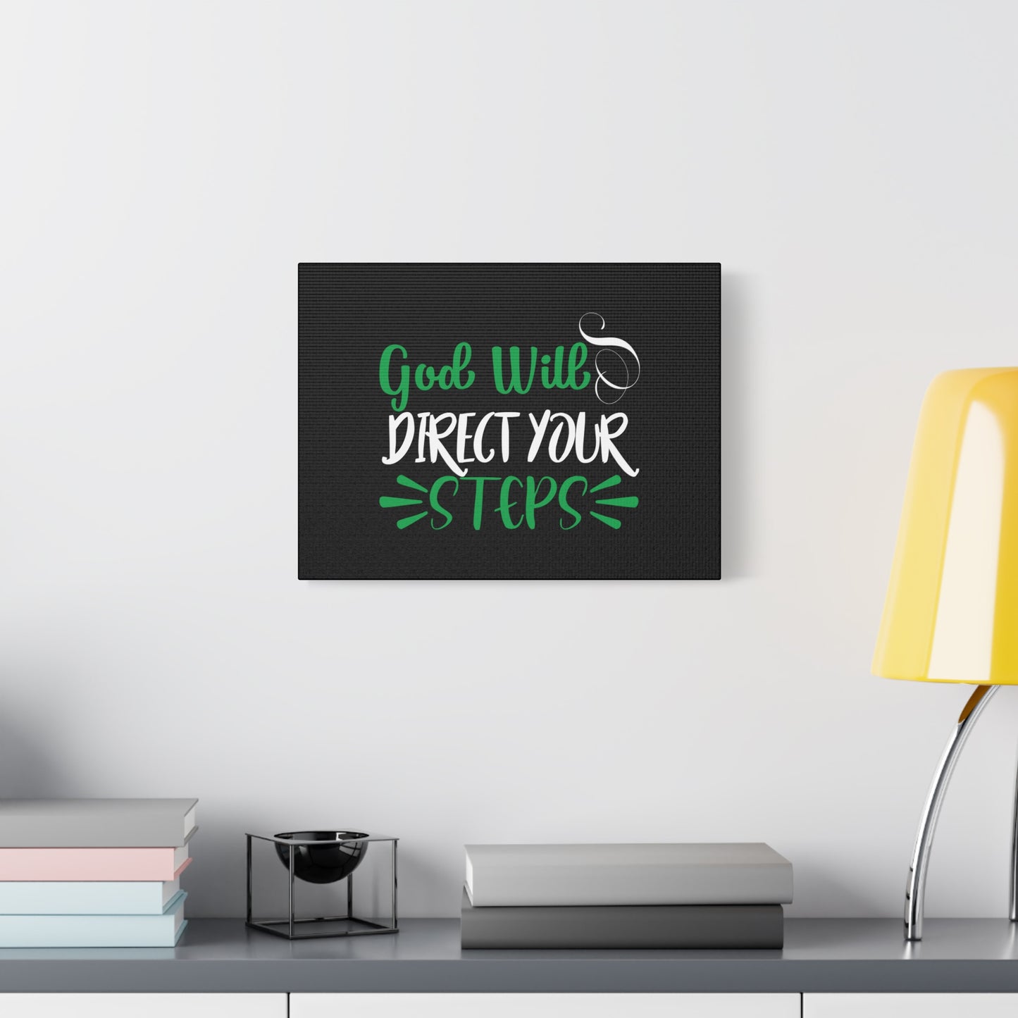 Scripture Canvas God Will Direct Your Steps Psalm 32:8 Christian Wall Art Bible Verse Print Ready to Hang