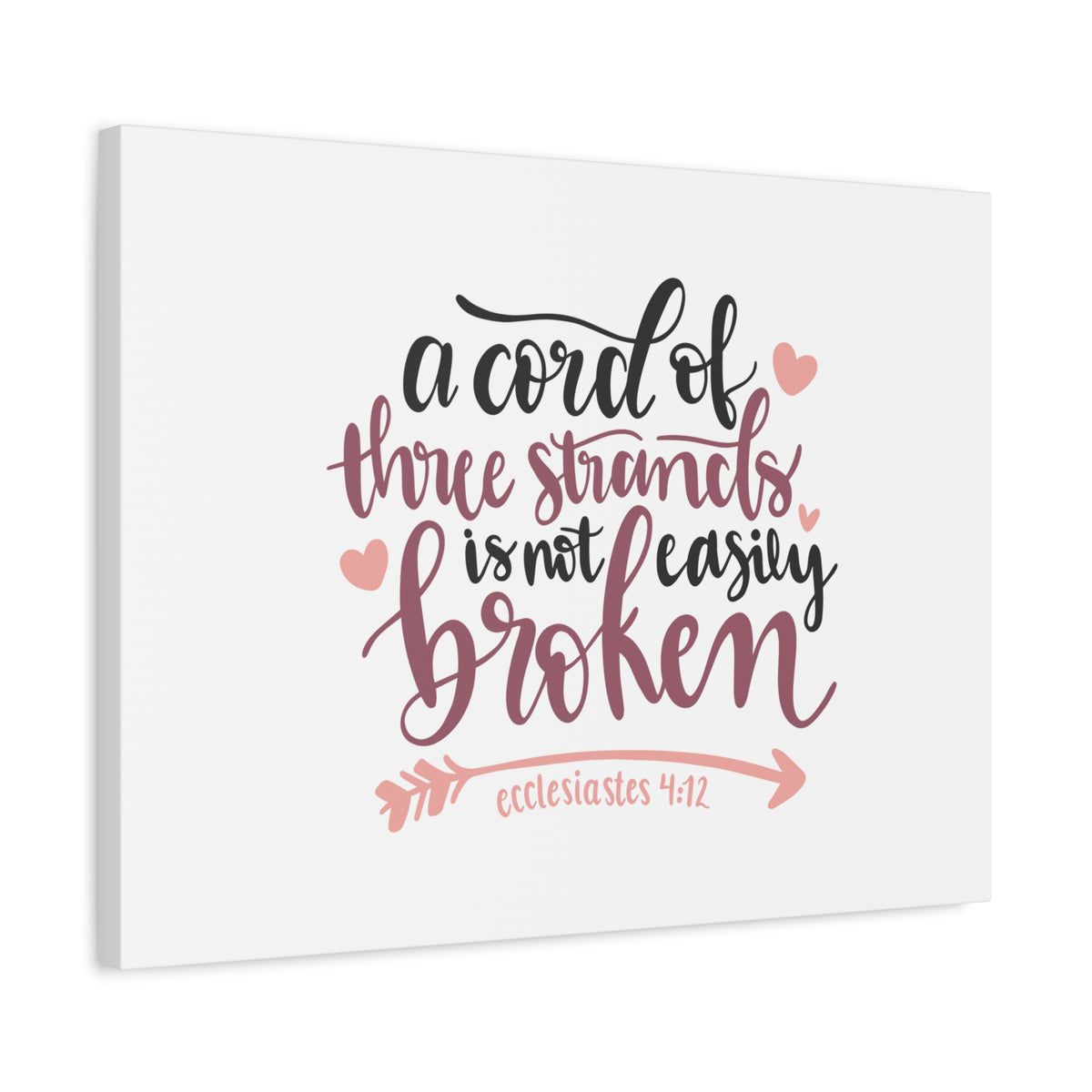 Scripture Canvas Not Easily Broken Ecclesiastes 4:12 Christian Wall Art Bible Verse Print Ready to Hang