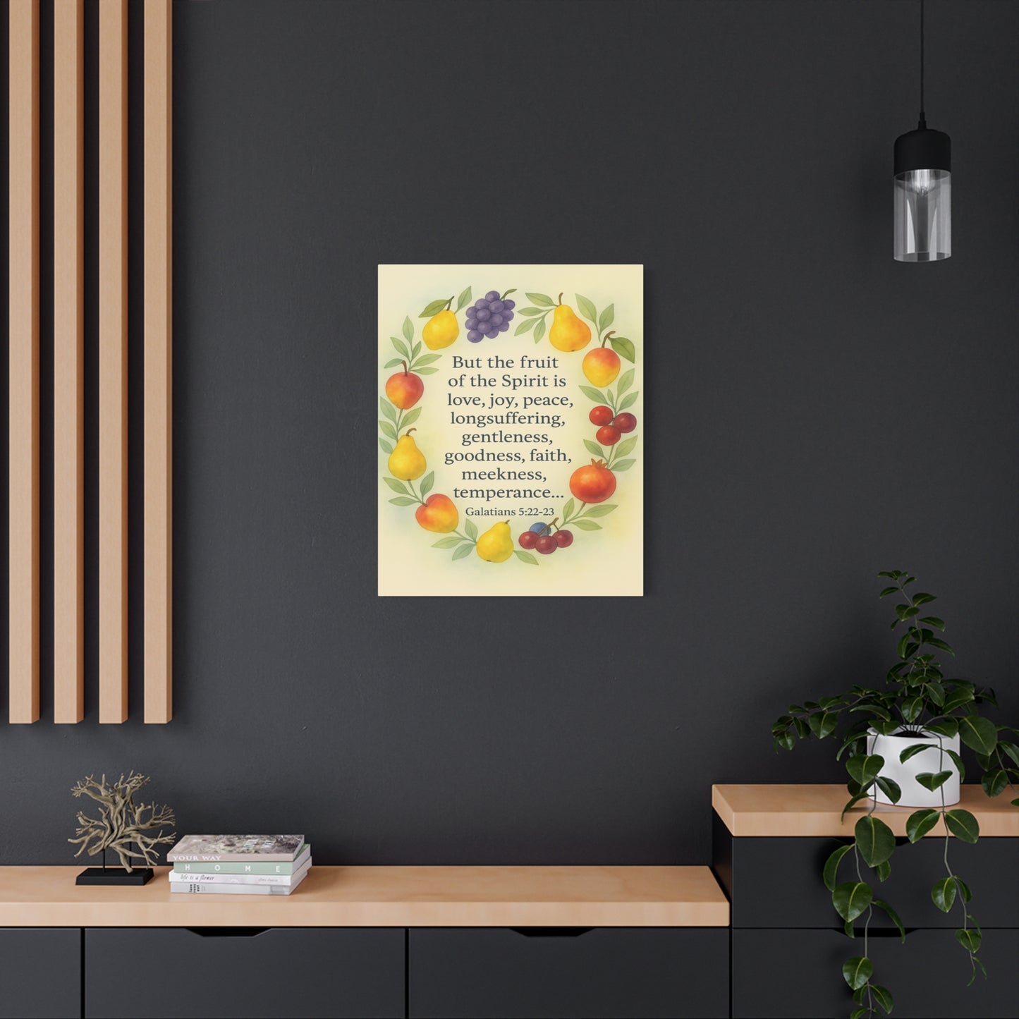 Bible Verse Canvas Galatians 5:22-23 Christian Home Décor Wall Art Scripture Ready to Hang Faith Print