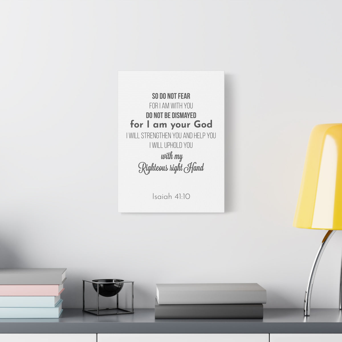 Scripture Canvas Uphold You Isaiah 41:10 Christian Wall Art Bible Verse Print Ready to Hang