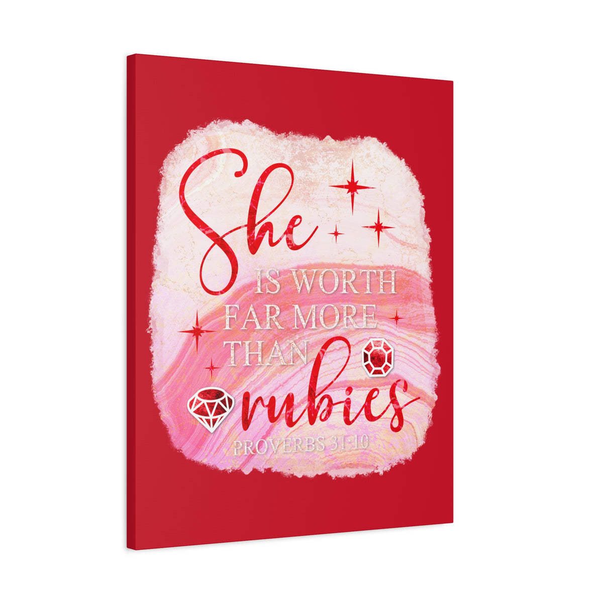 Scripture Walls Rubies Proverbs 31:10 Bible Verse Canvas Christian Wall Art Ready to Hang Unframed