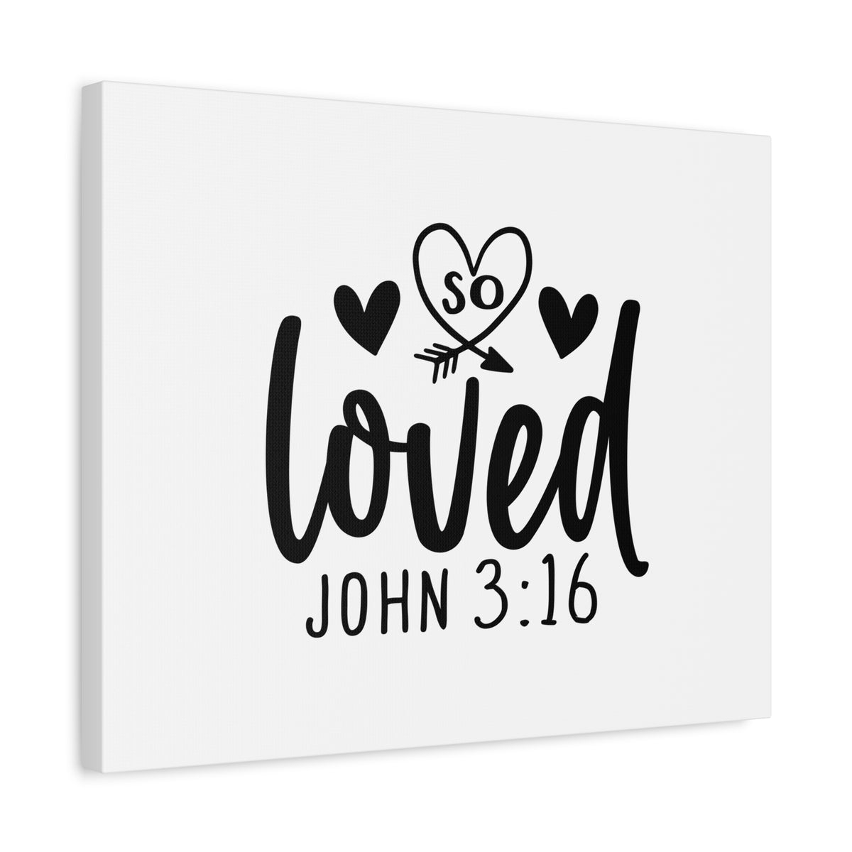 Scripture Canvas So Loved John 3:16 Christian Wall Art Bible Verse Print Ready to Hang