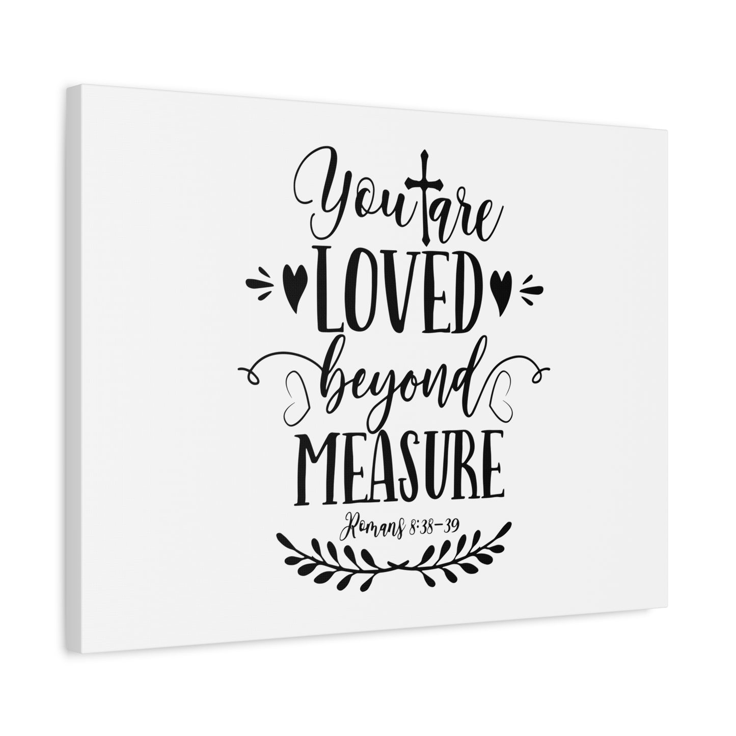 Scripture Canvas Loved Beyond Measure Romans 8:38-39 Christian Wall Art Bible Verse Print Ready to Hang