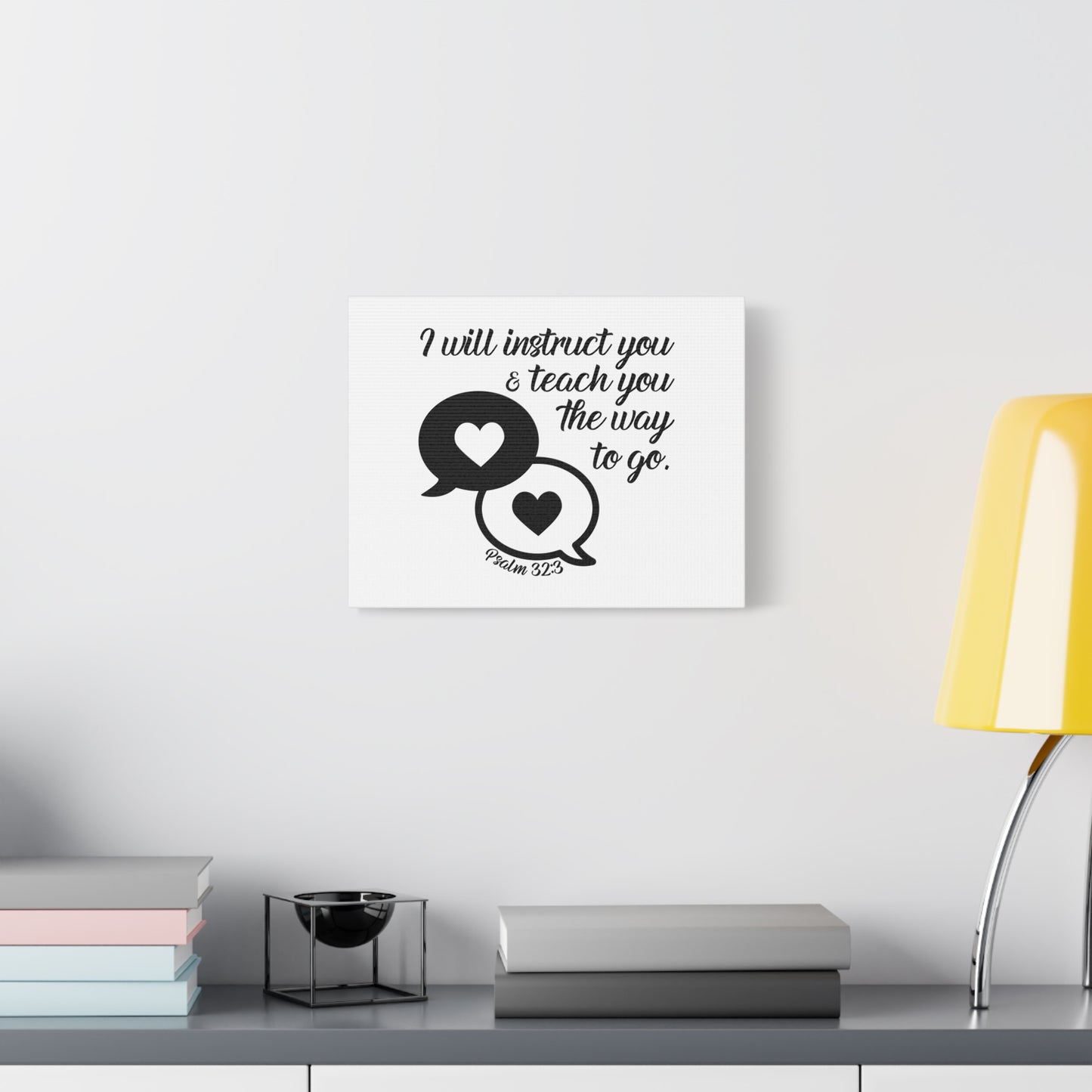 Scripture Canvas Instruct You Psalm 32:3 Christian Wall Art Bible Verse Print Ready to Hang