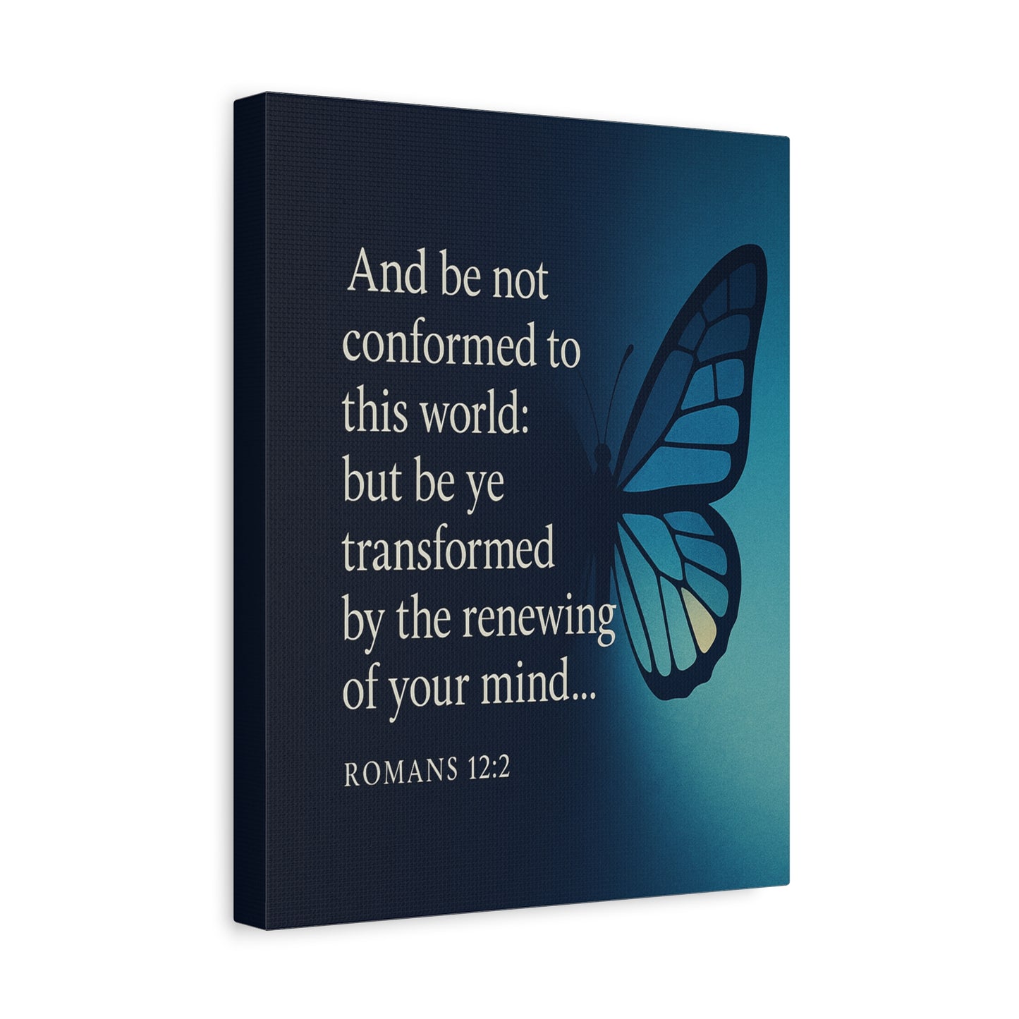 Bible Verse Canvas Romans 12:2 Christian Home Décor Wall Art Scripture Ready to Hang Faith Print
